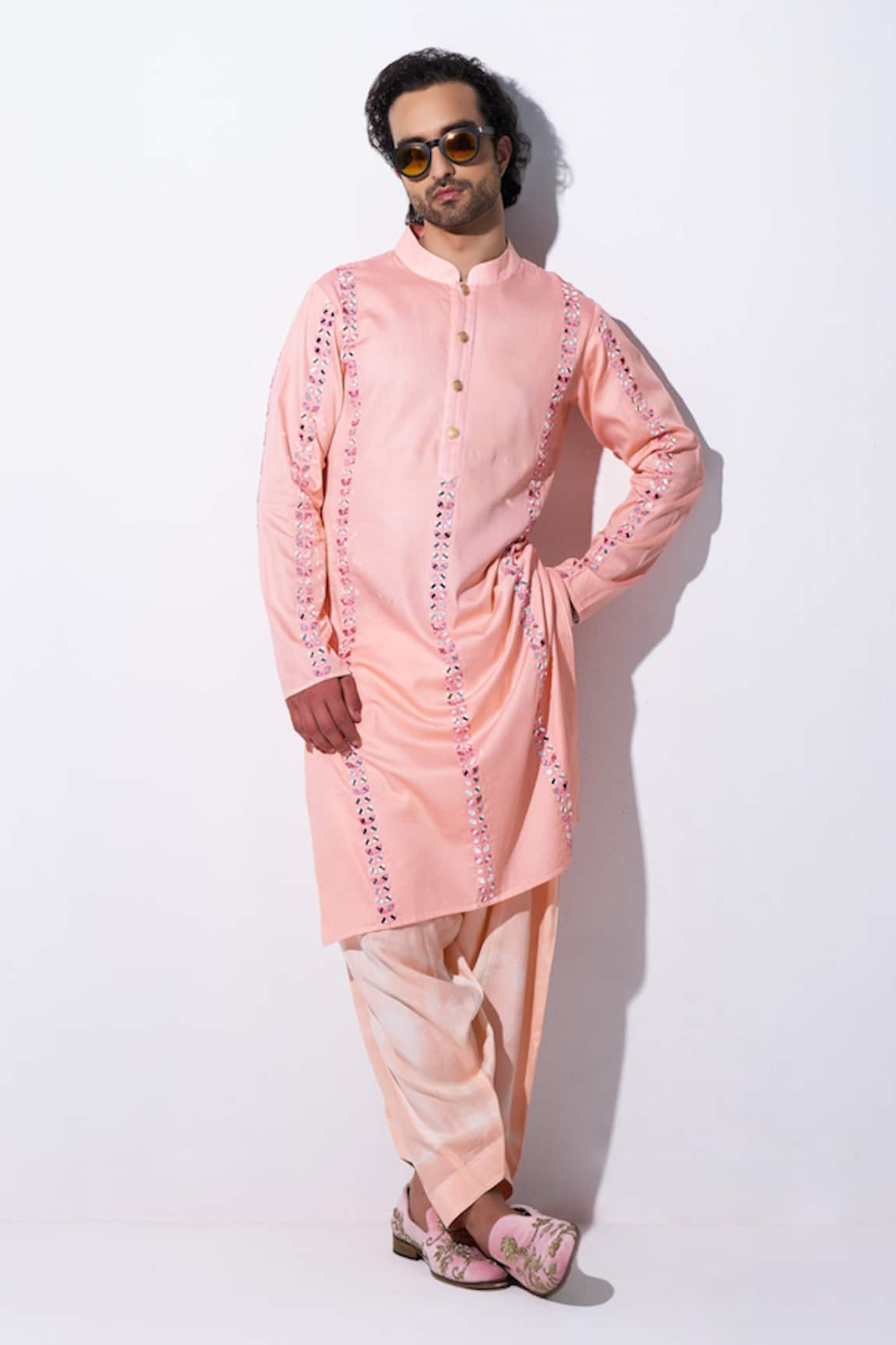 Agraj Jain Mirror Embroidered Kurta & Salwar Set