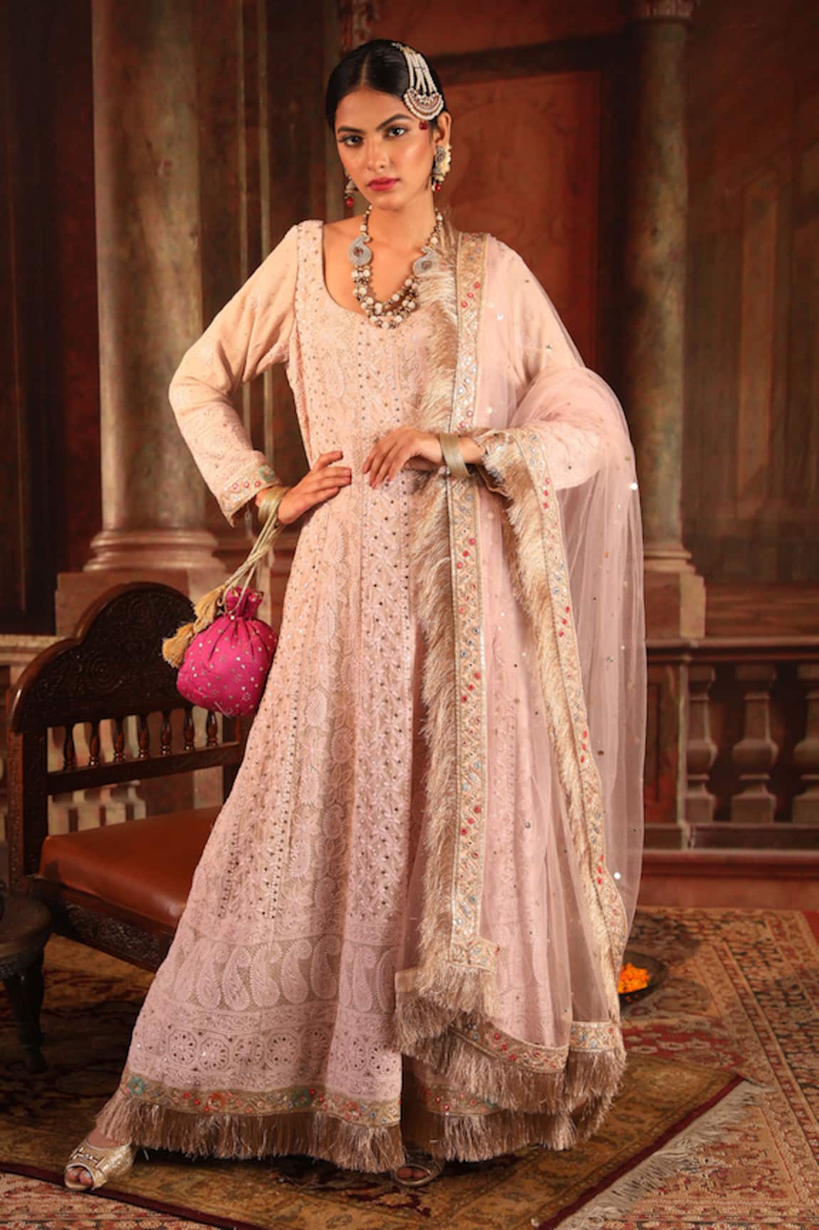 Ruh Clothing Chikankari Embroidered Anarkali Set 