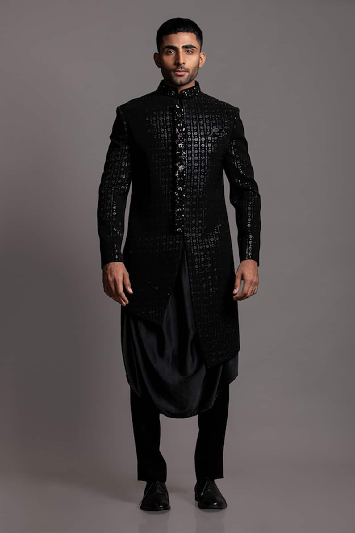 Jayesh Shah Sequins Embroidered Sherwani Set