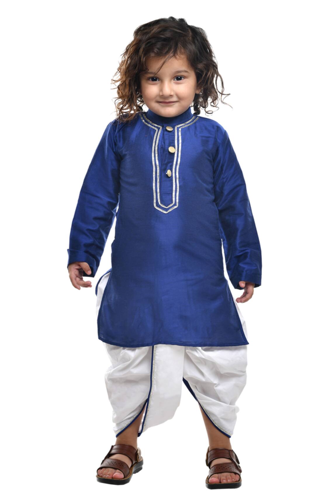APRICOTKIDS Cotton Silk Kurta & Dhoti Pant Set
