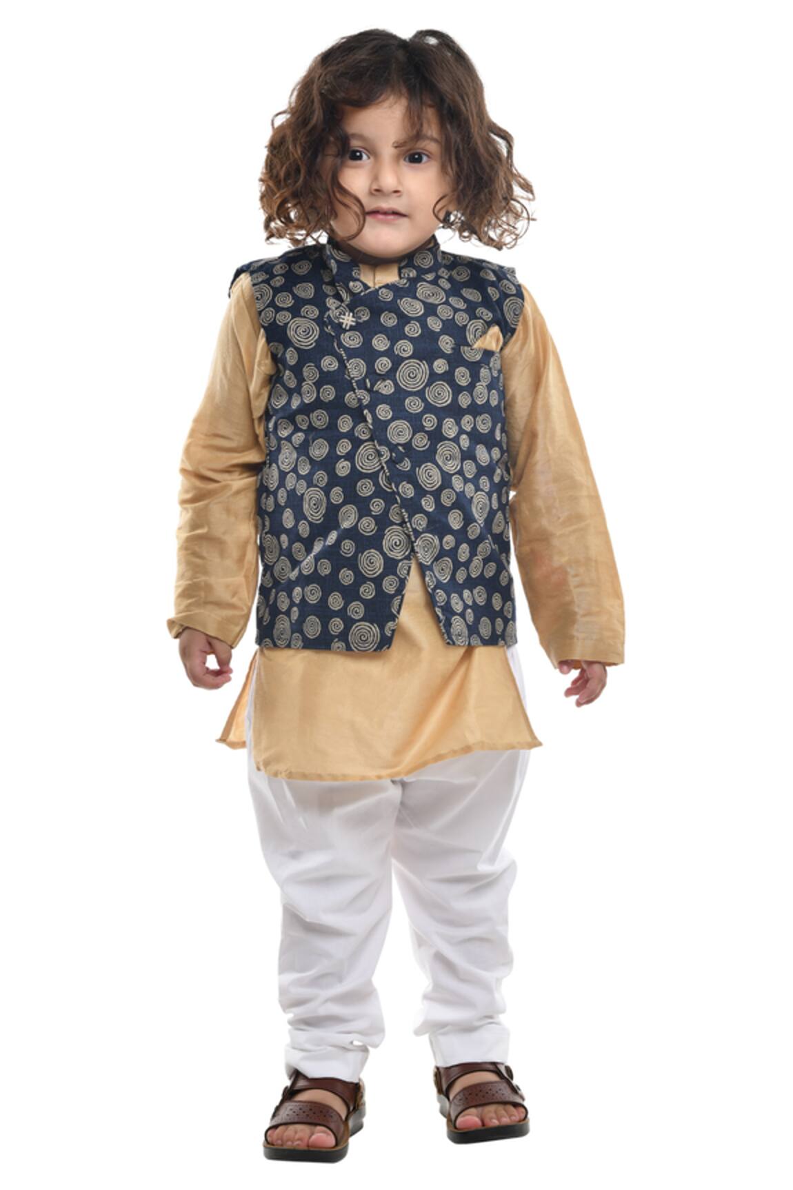APRICOTKIDS Geometric Printed Bundi Kurta Set