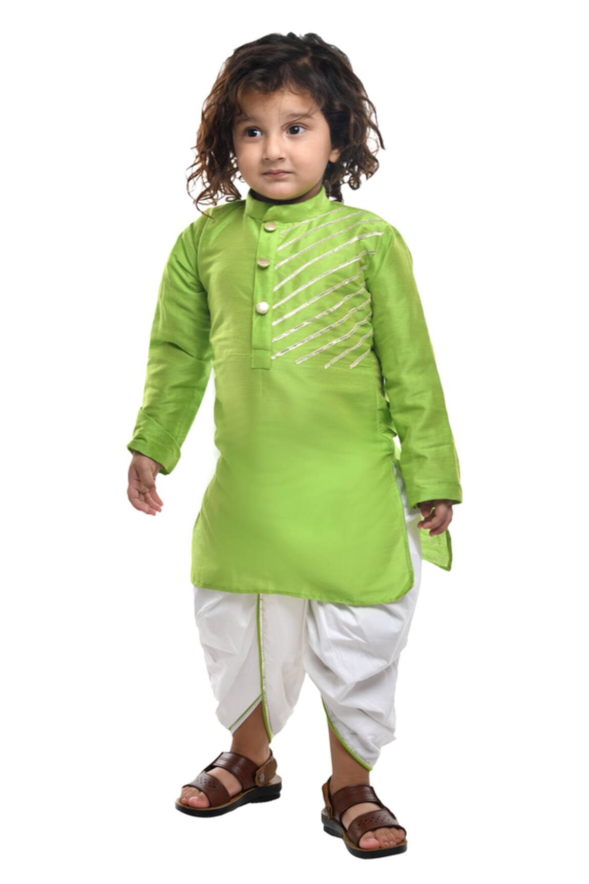 APRICOTKIDS Cotton Silk Kurta & Dhoti Pant Set