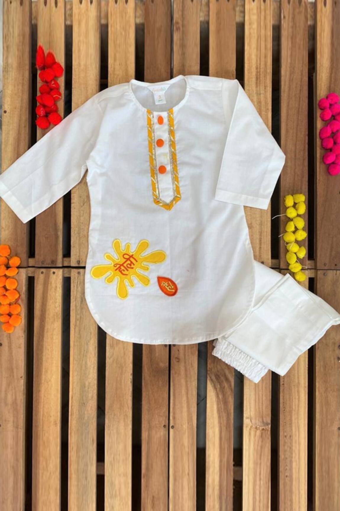 APRICOTKIDS Cotton Embroidered Kurta Set