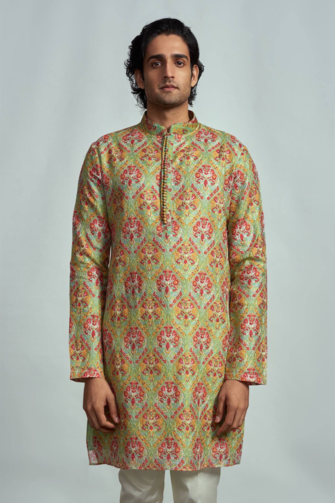 Arjuun Kilachand Embroidered Silk Kurta