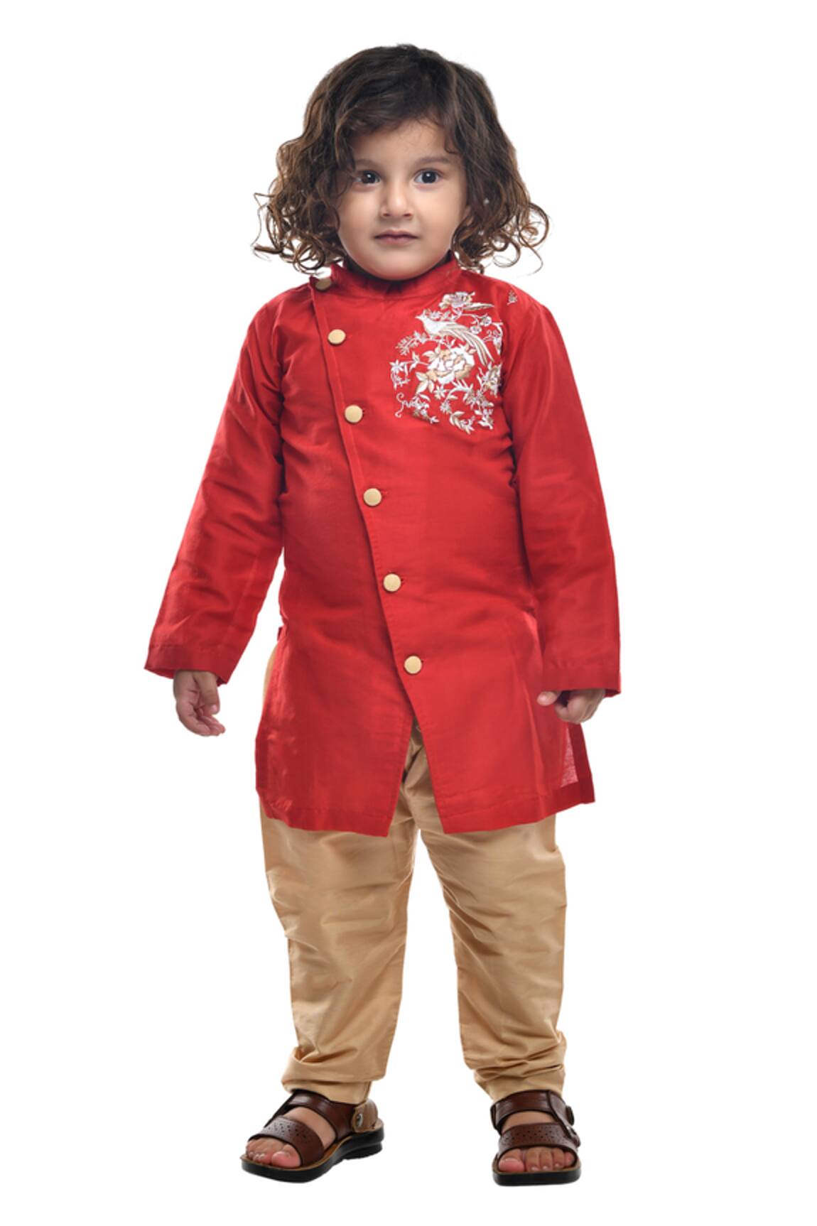 APRICOTKIDS Cotton Silk Kurta Set
