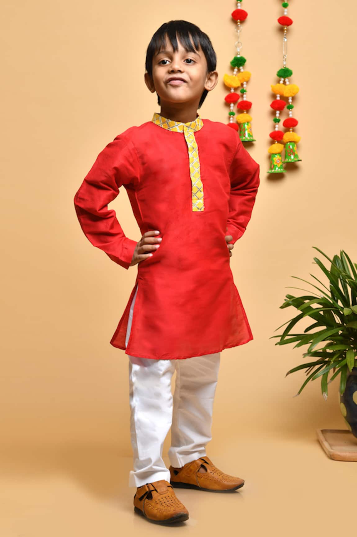 APRICOTKIDS Cotton Silk Kurta Set
