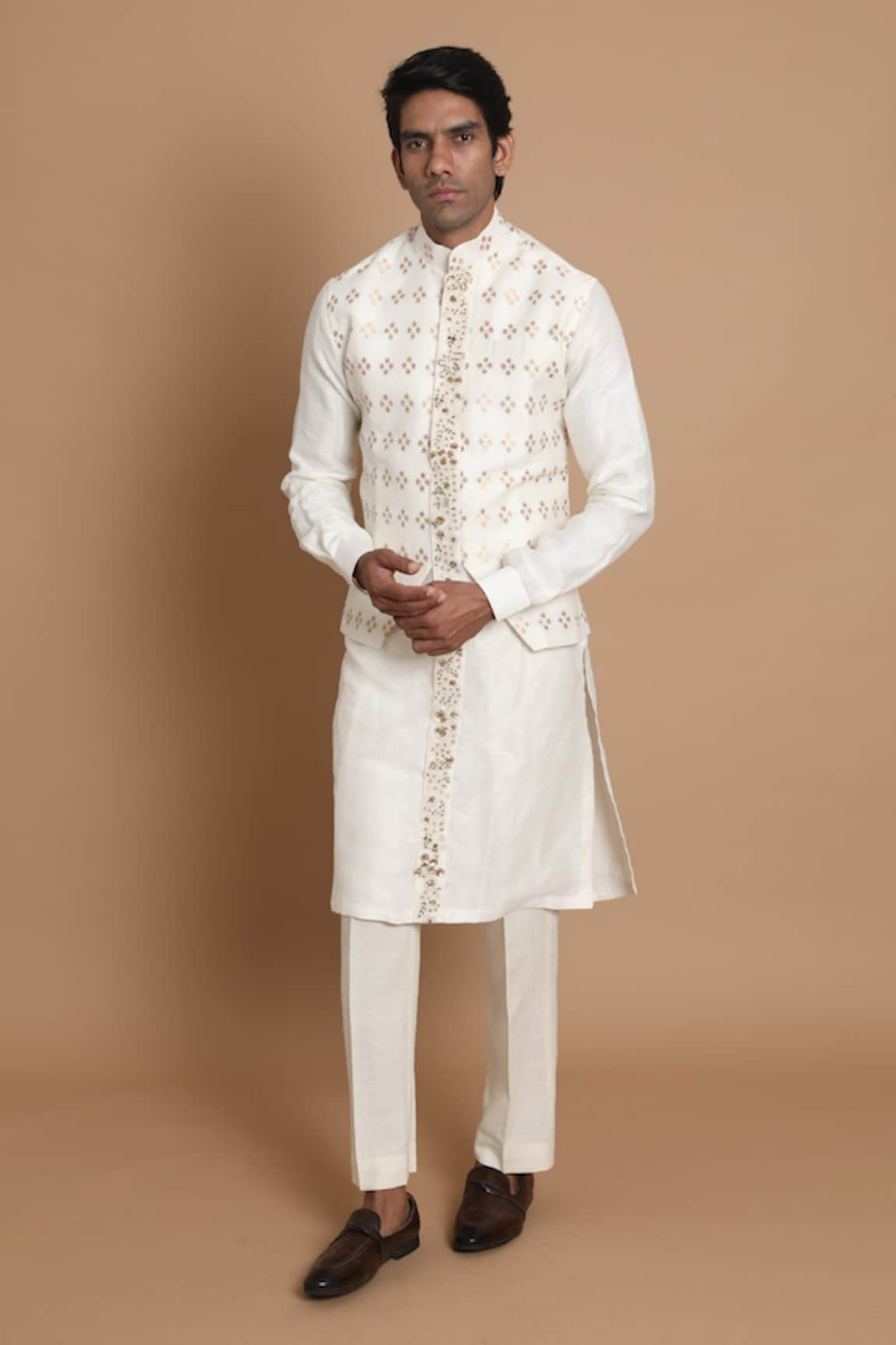 House of Armuse Chanderi Silk Banarasi Woven Kurta