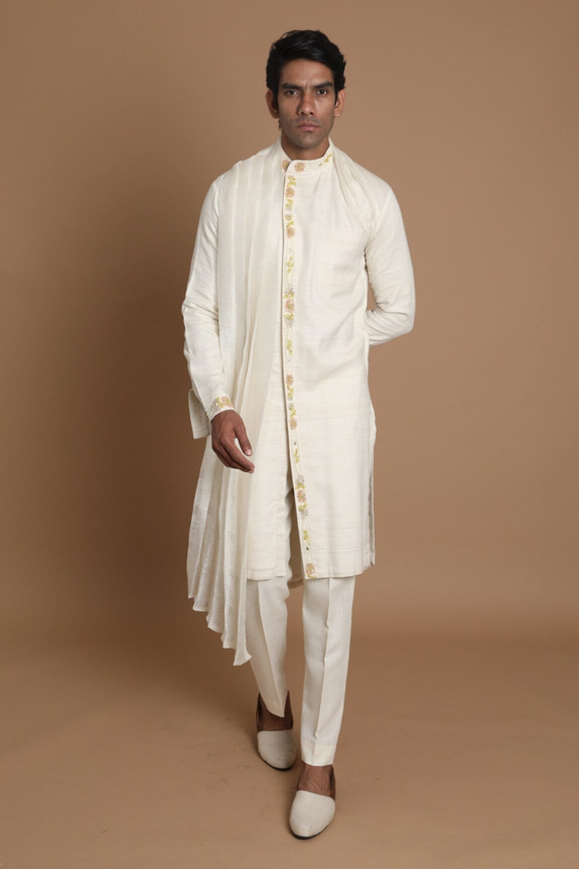 House of Armuse Handloom Silk Draped Kurta