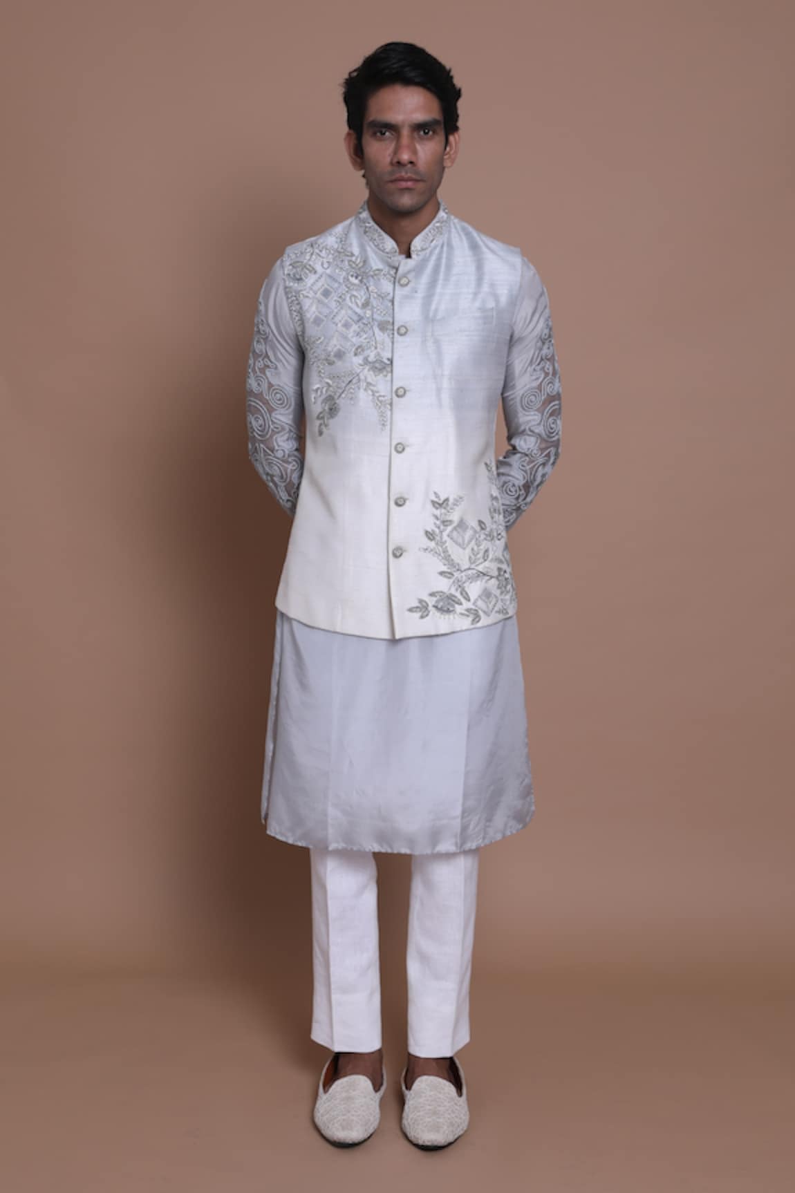 House of Armuse Raw Silk Bundi & Kurta Set