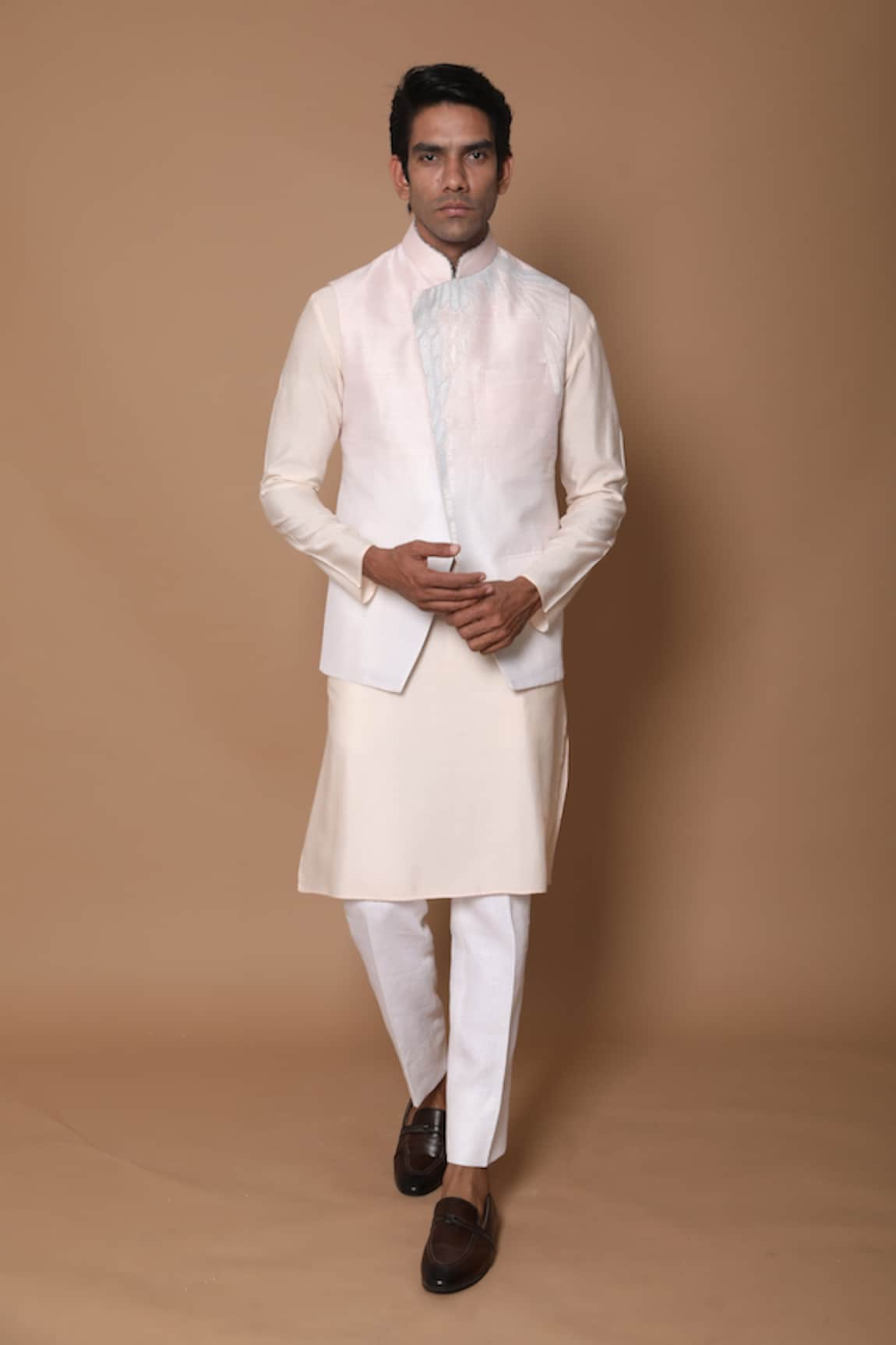 House of Armuse Raw Silk Bundi & Kurta Set