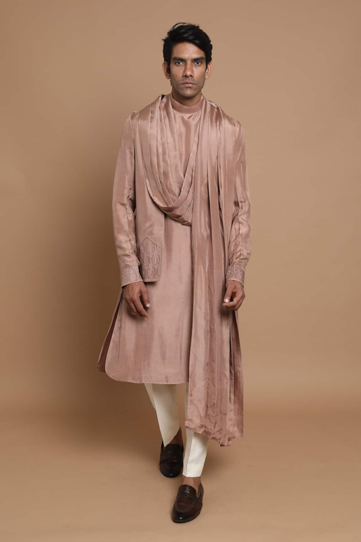 House of Armuse Malai Silk Draped Kurta