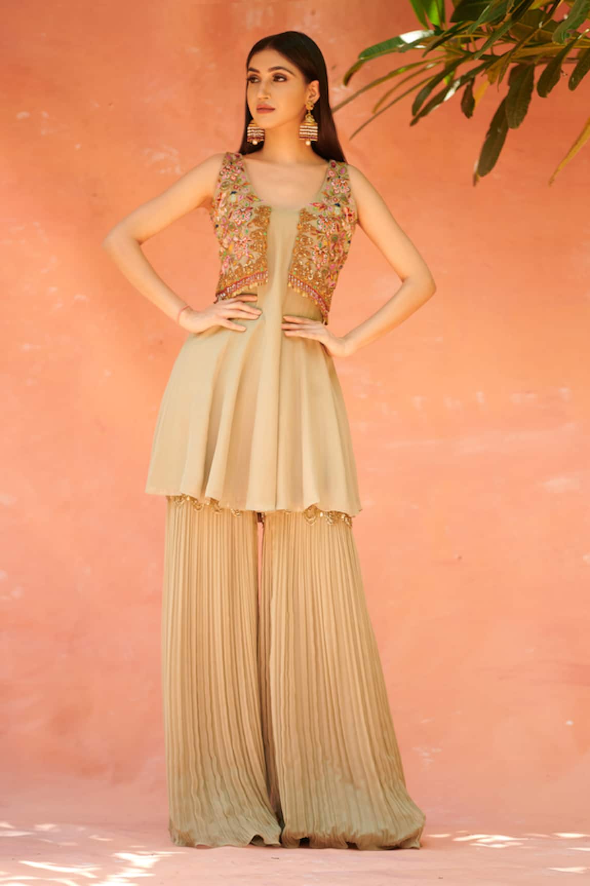 Aman Takyar Embroidered Kurta & Sharara 