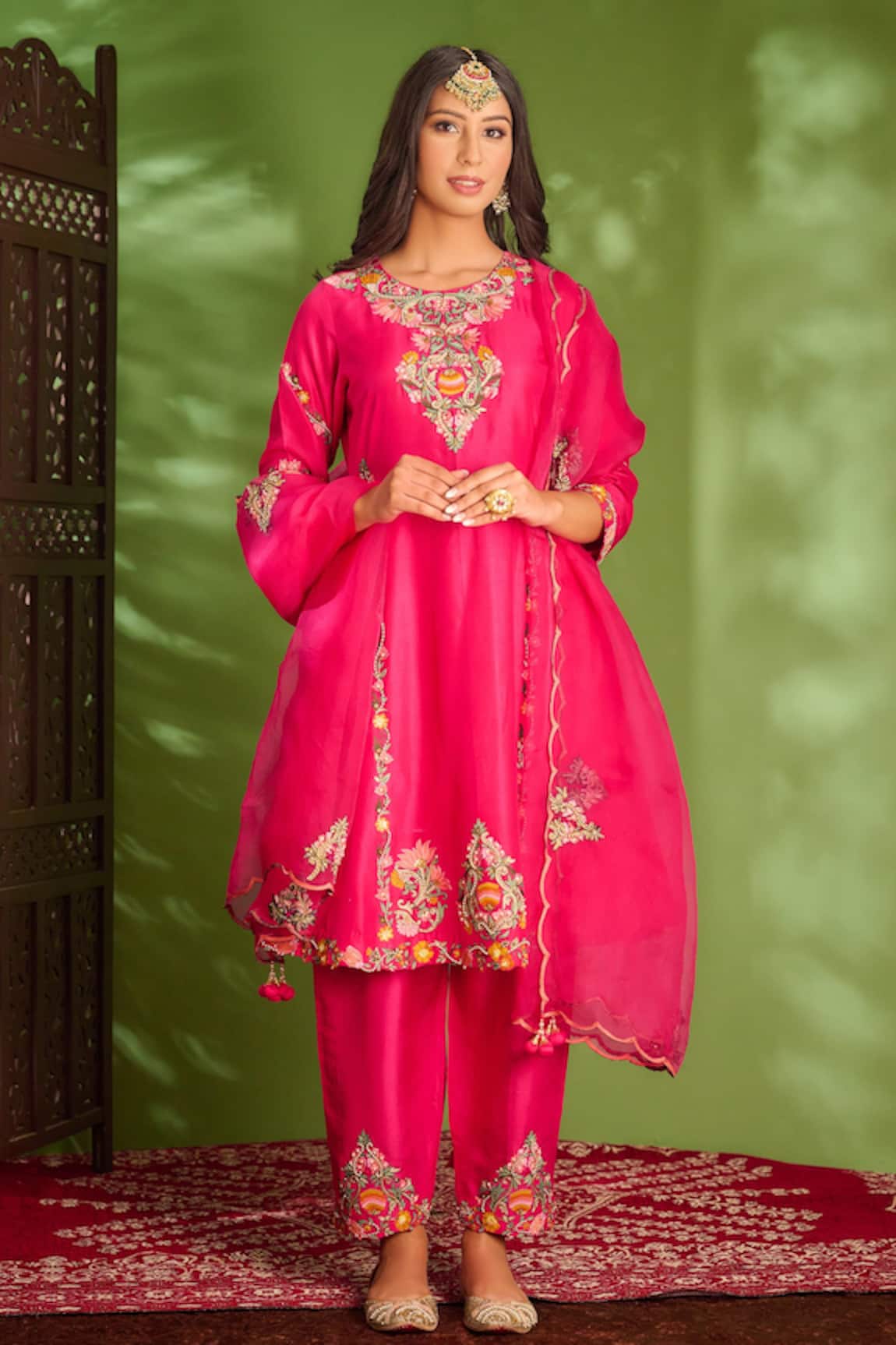 Aman Takyar Dupion Silk Anarkali Set