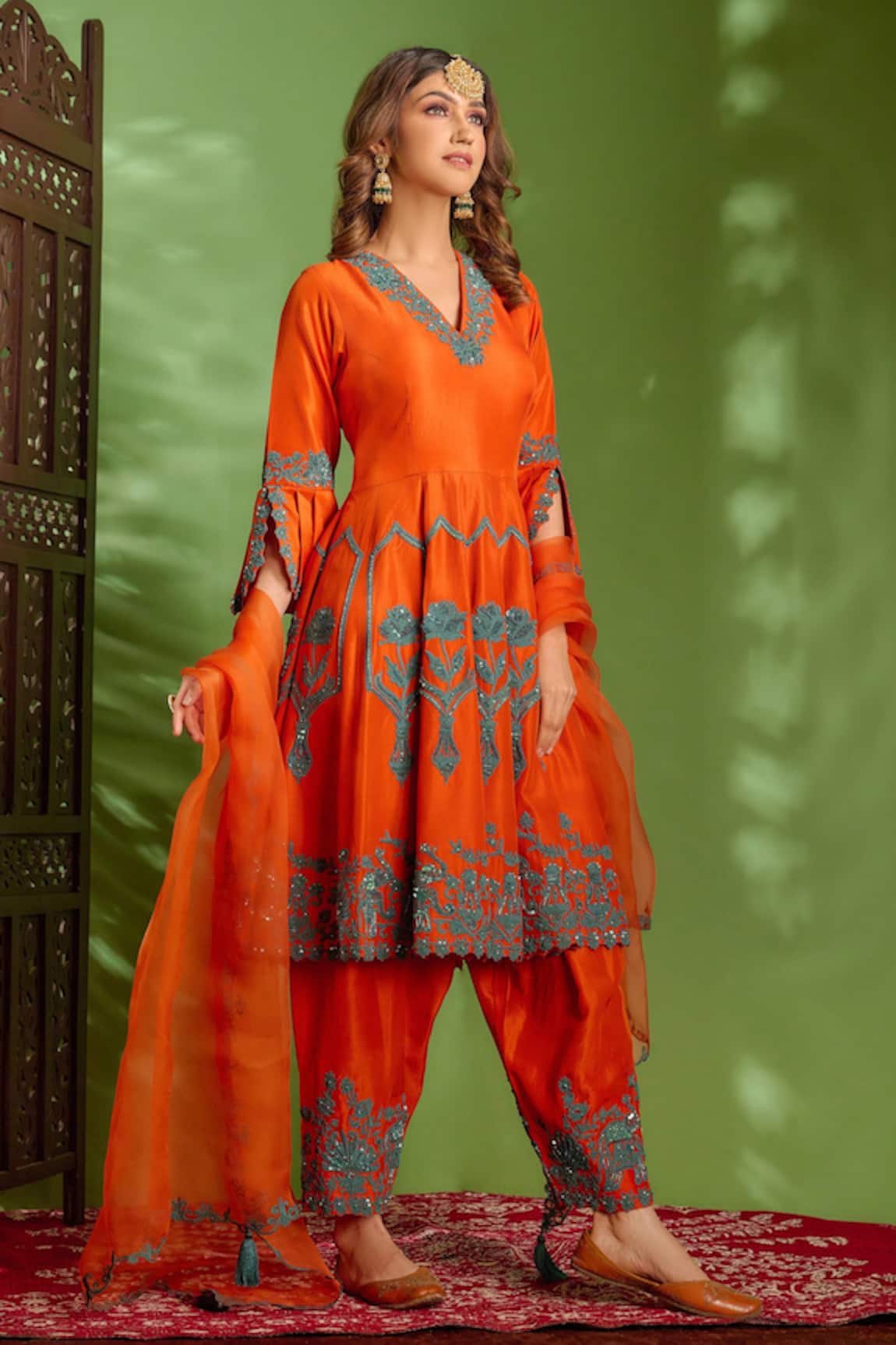 Aman Takyar Dupion Silk Anarkali Set 