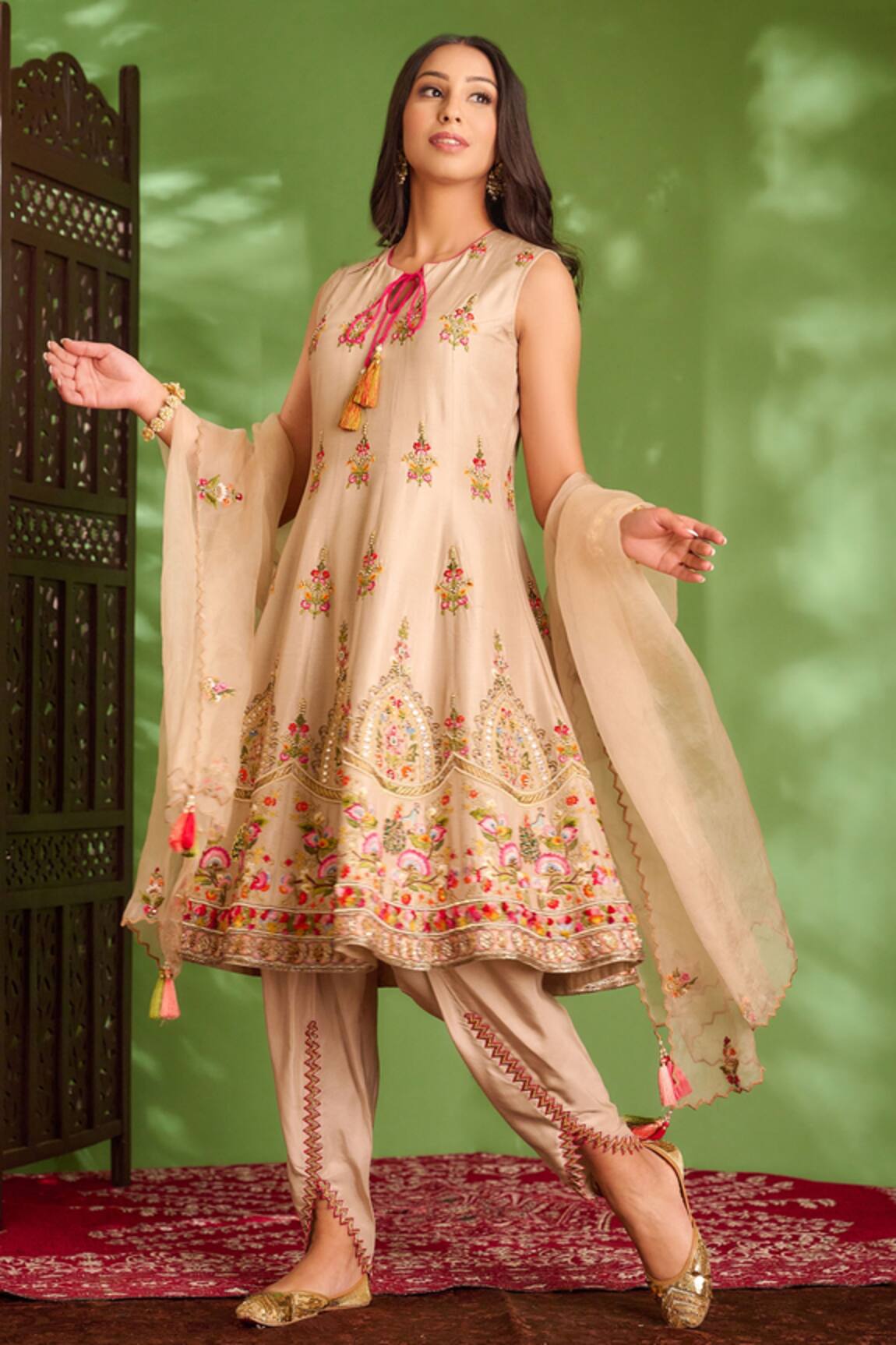 Aman Takyar Dupion Silk Anarkali Set