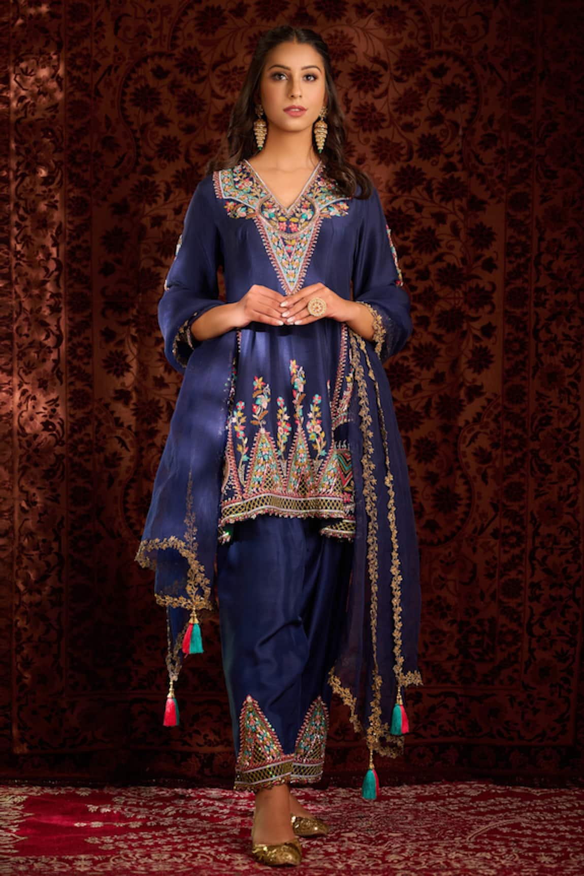 Aman Takyar Dupion Silk Anarkali Set