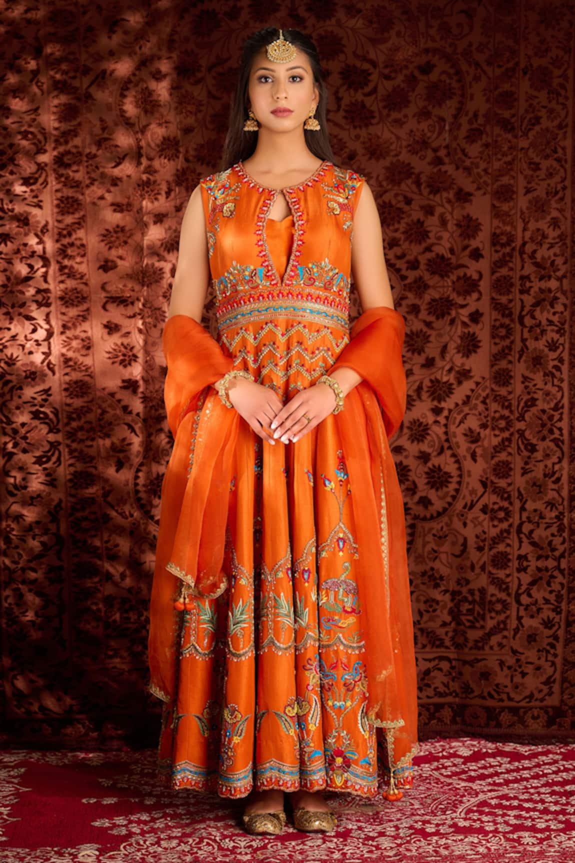 Aman Takyar Dupion Silk Anarkali Set
