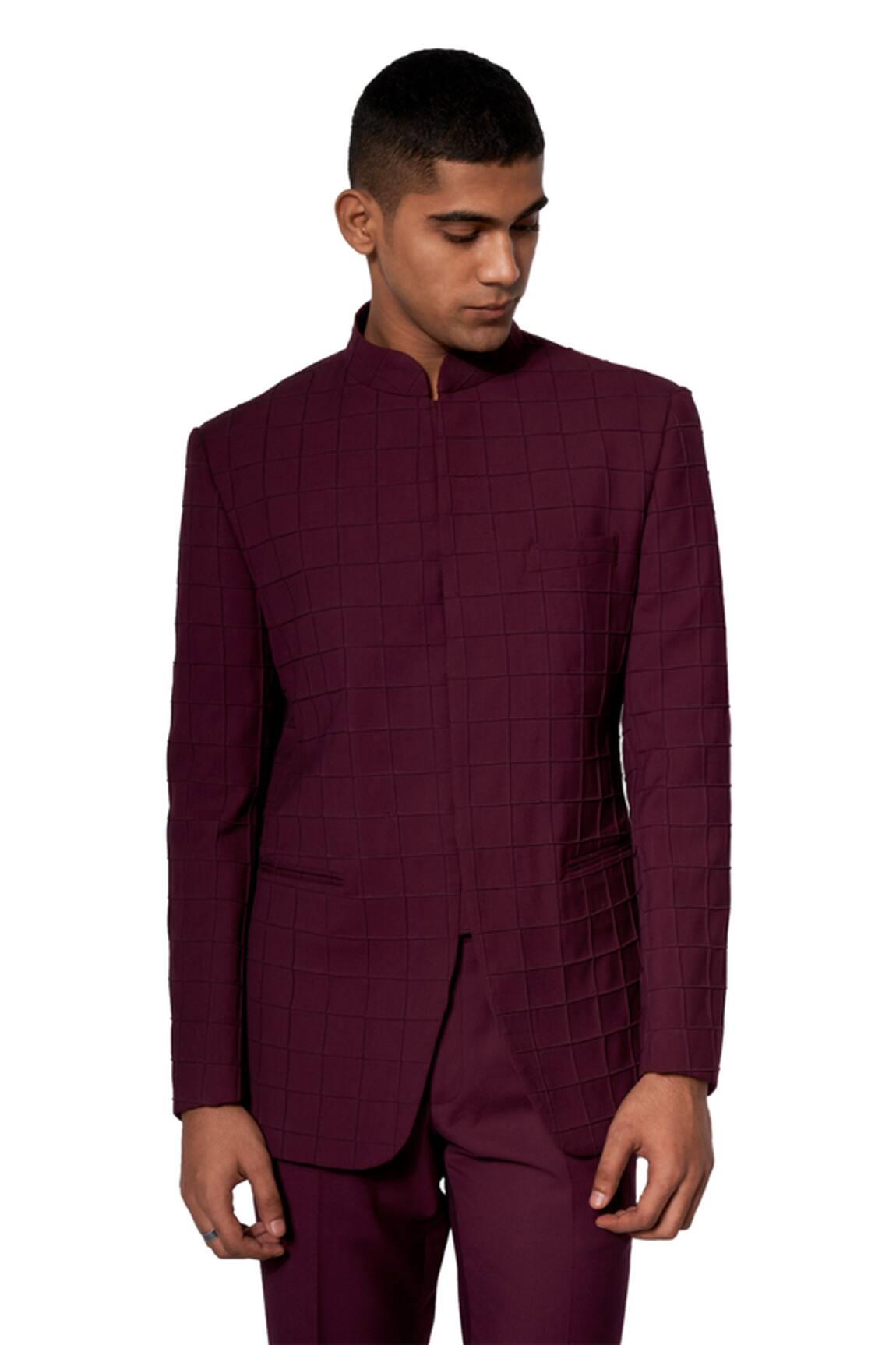 Amaare Checkered Bandhgala Set