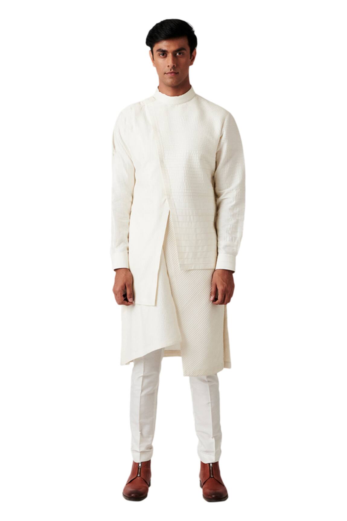Amaare Asymmetric Pintuck Kurta Set