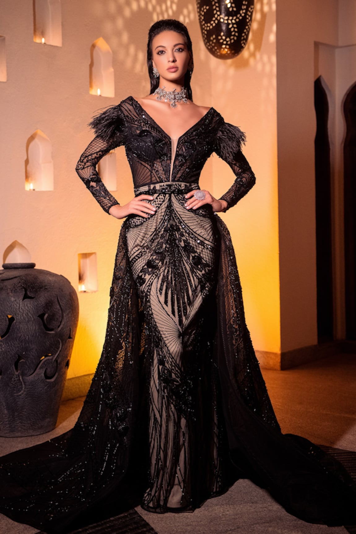 Amit GT Aurora Nova Gown With Train