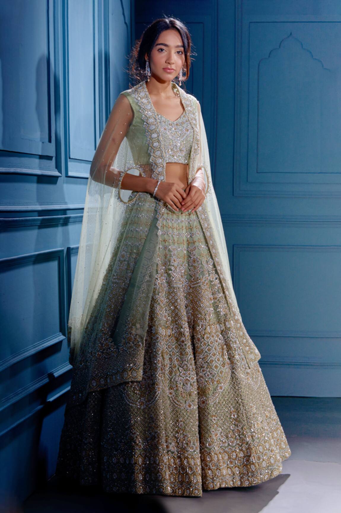 Angad Singh Embroidered Cape & Lehenga Set