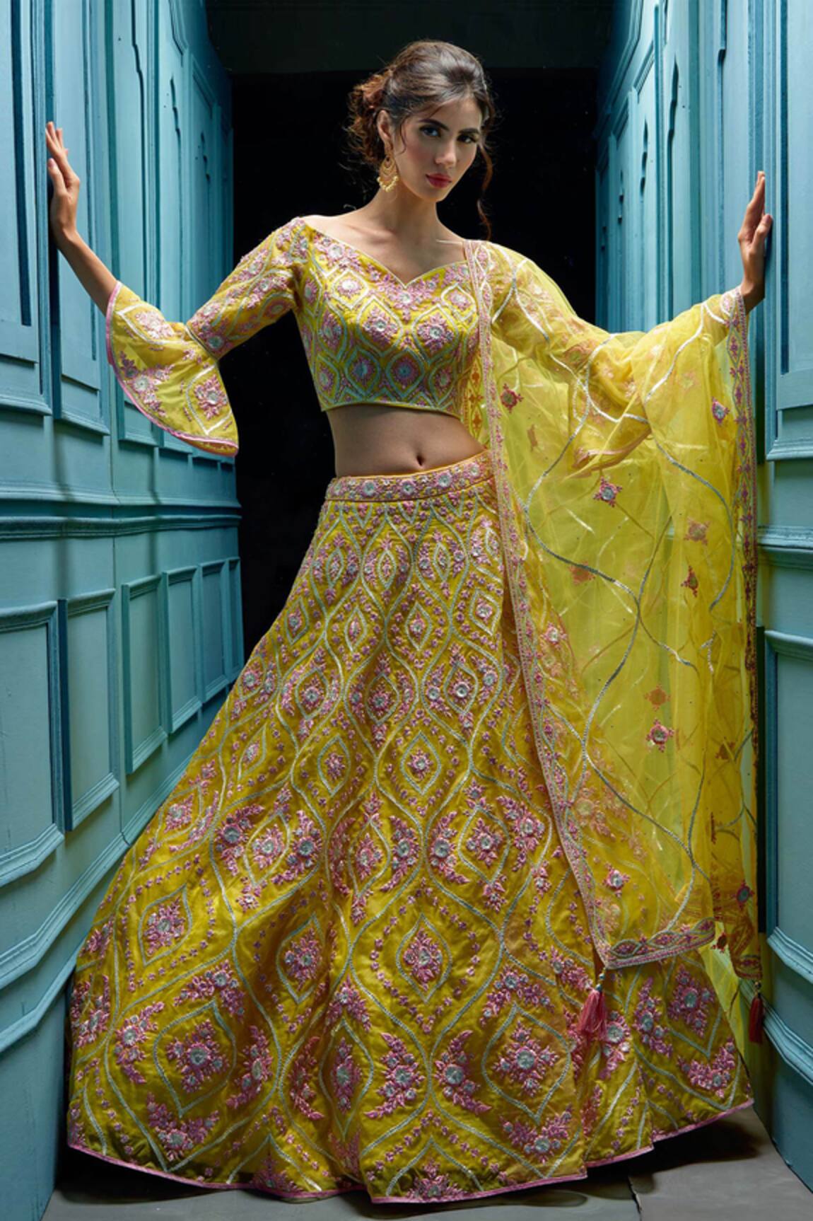 Angad Singh Organza Lehenga Set