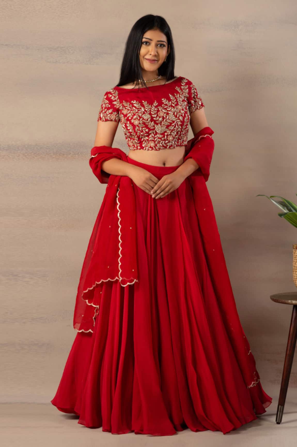 Anupraas By Nishant And Rahul Organza Blouse & Lehenga Set