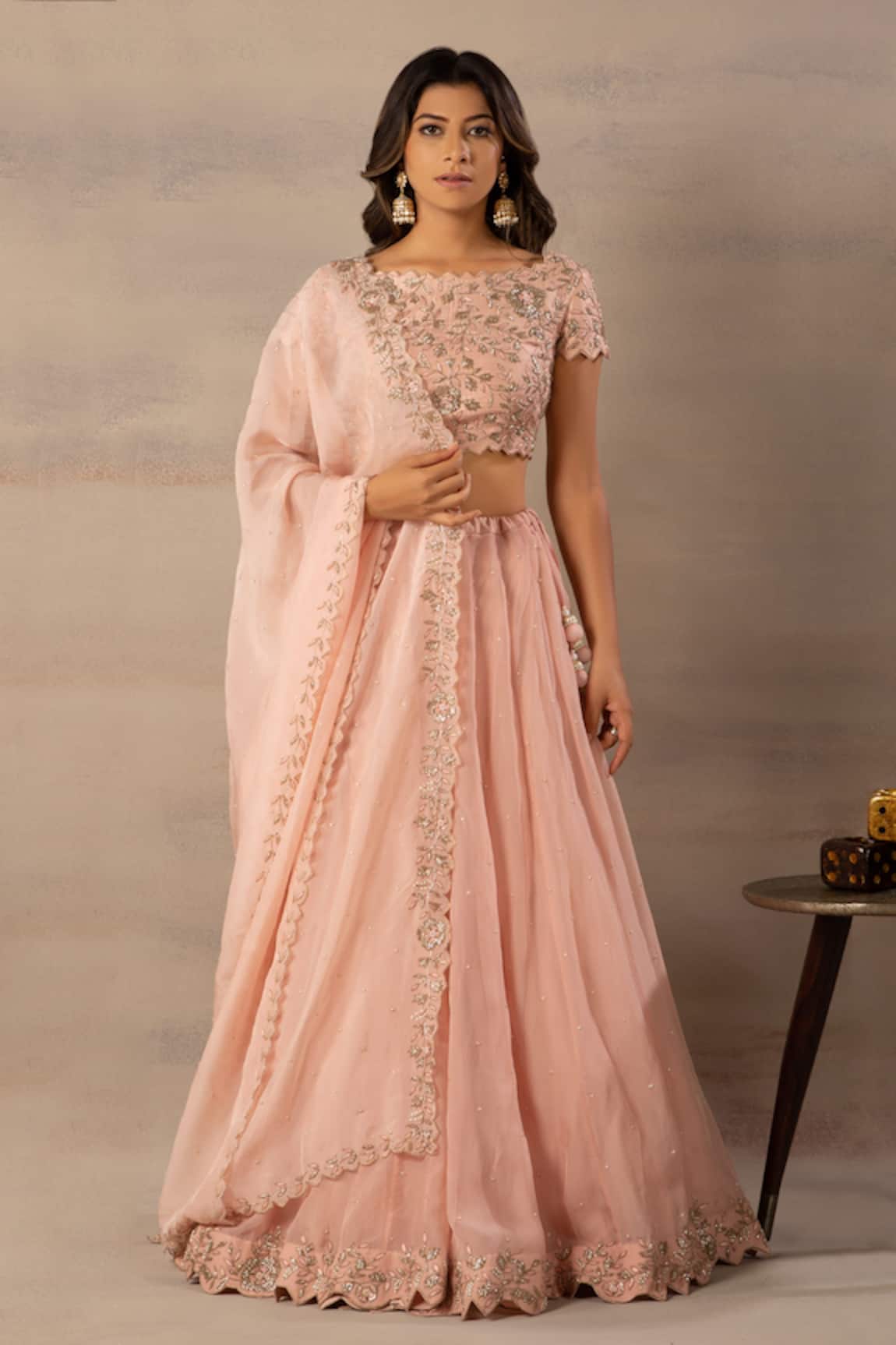 Anupraas By Nishant And Rahul Organza Blouse & Lehenga Set