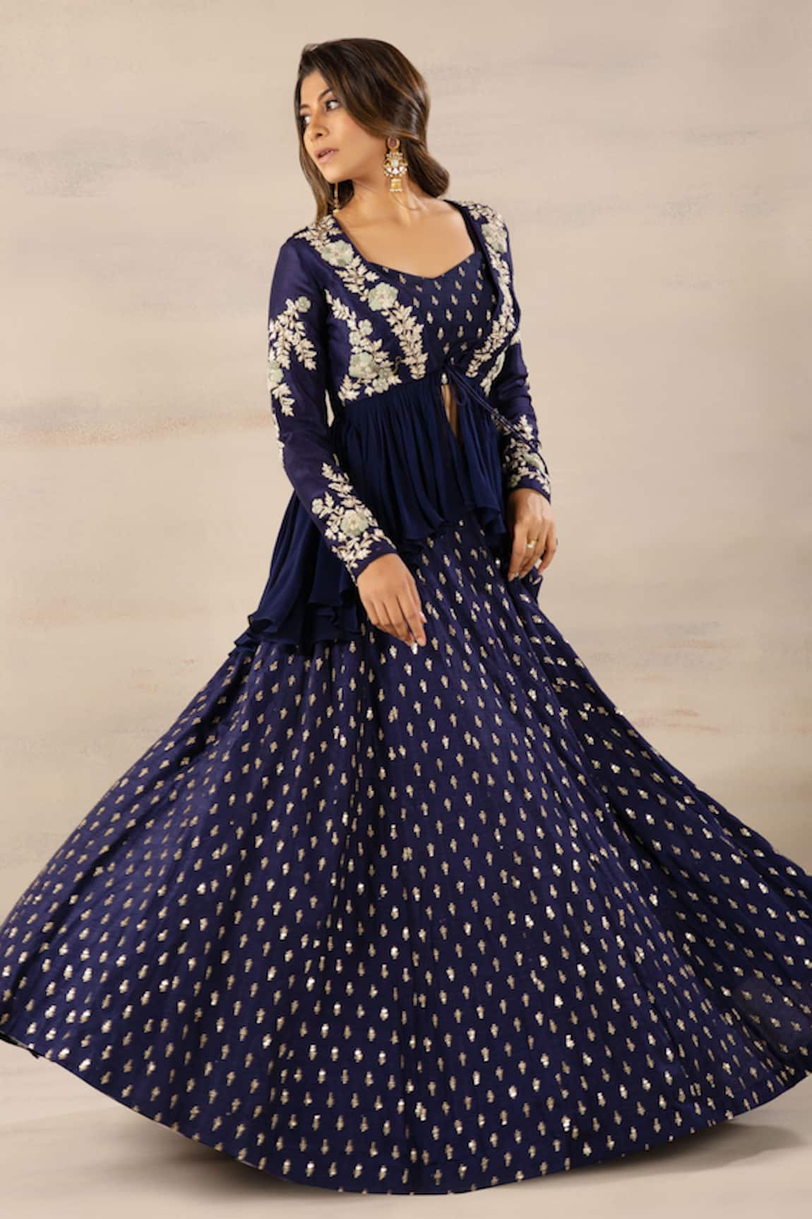 Anupraas by Nishant and Rahul Peplum Jacket & Lehenga Set