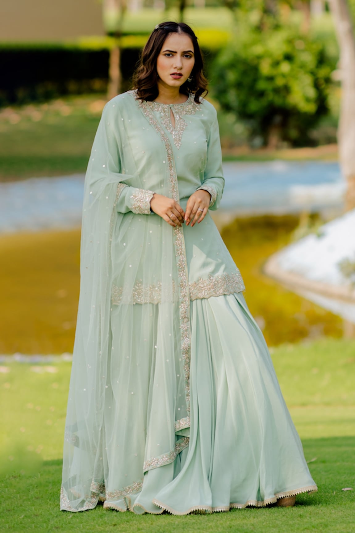 Anupraas by Nishant and Rahul Embroidered Kurta & Skirt Set