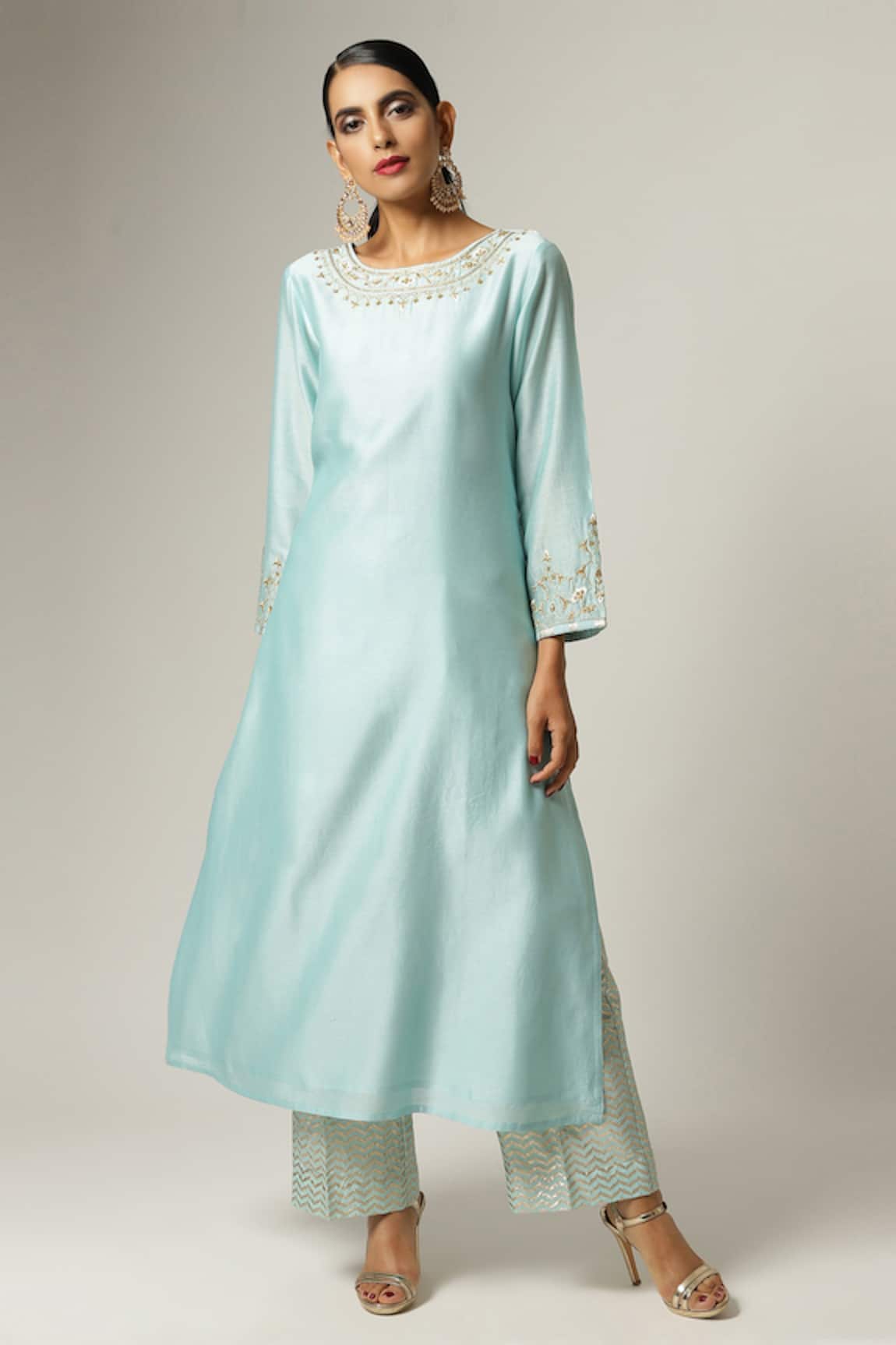 Anantaa By Roohi Embroidered Silk Chanderi Kurta 