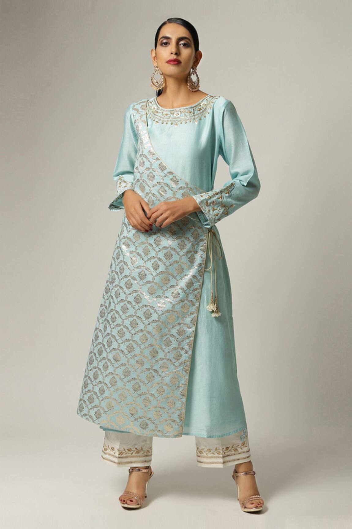 Anantaa By Roohi Embroidered Silk Chanderi Kurta 
