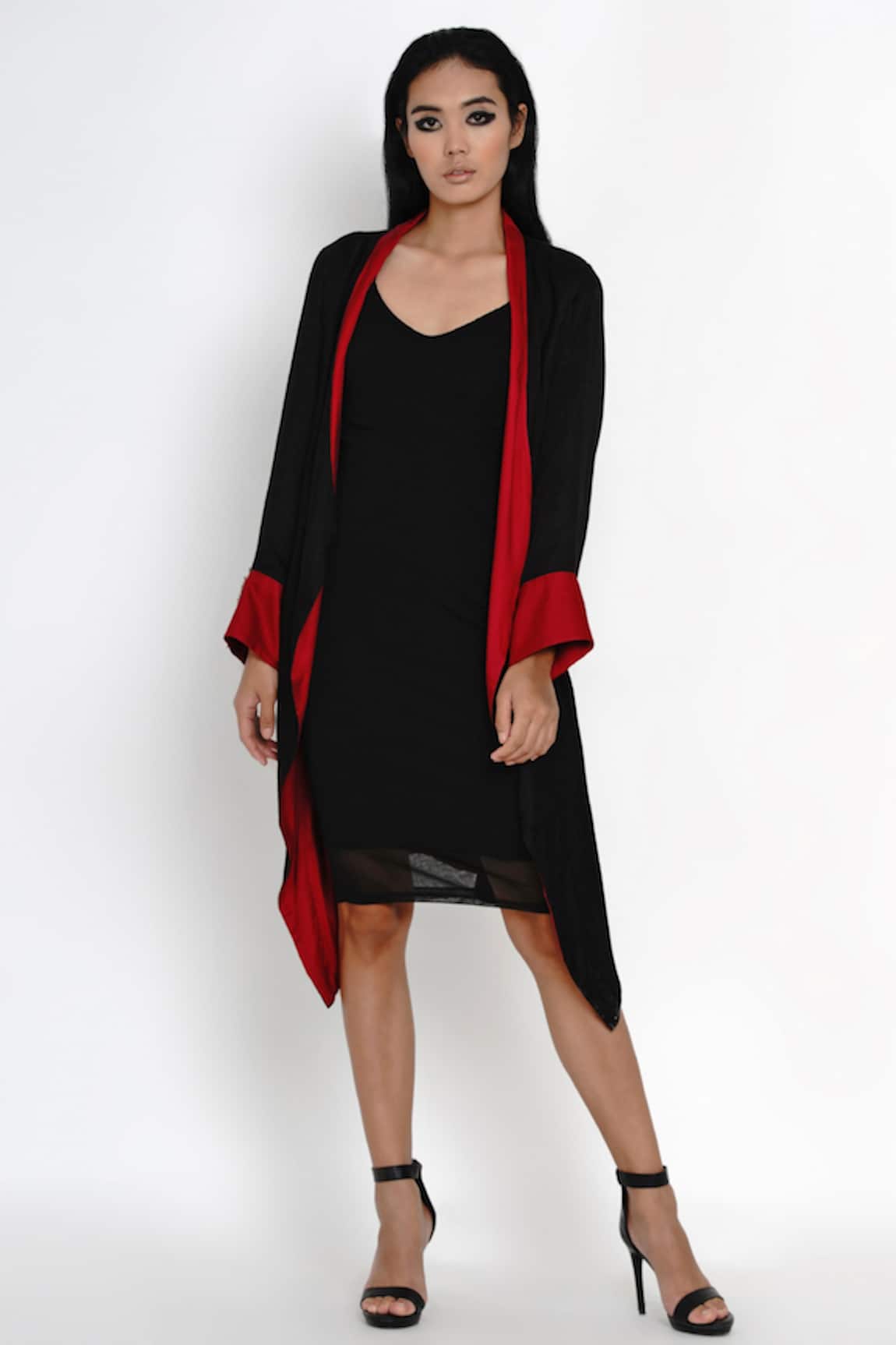 Angry Owl Contrast Hem Asymmetric Cape