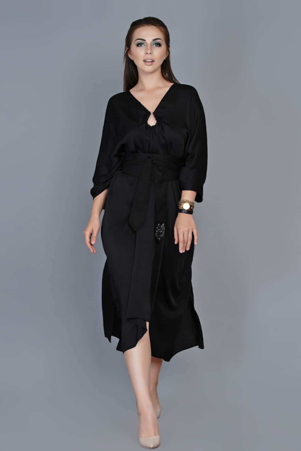 Angry Owl Asymmetric Kaftan Dress 