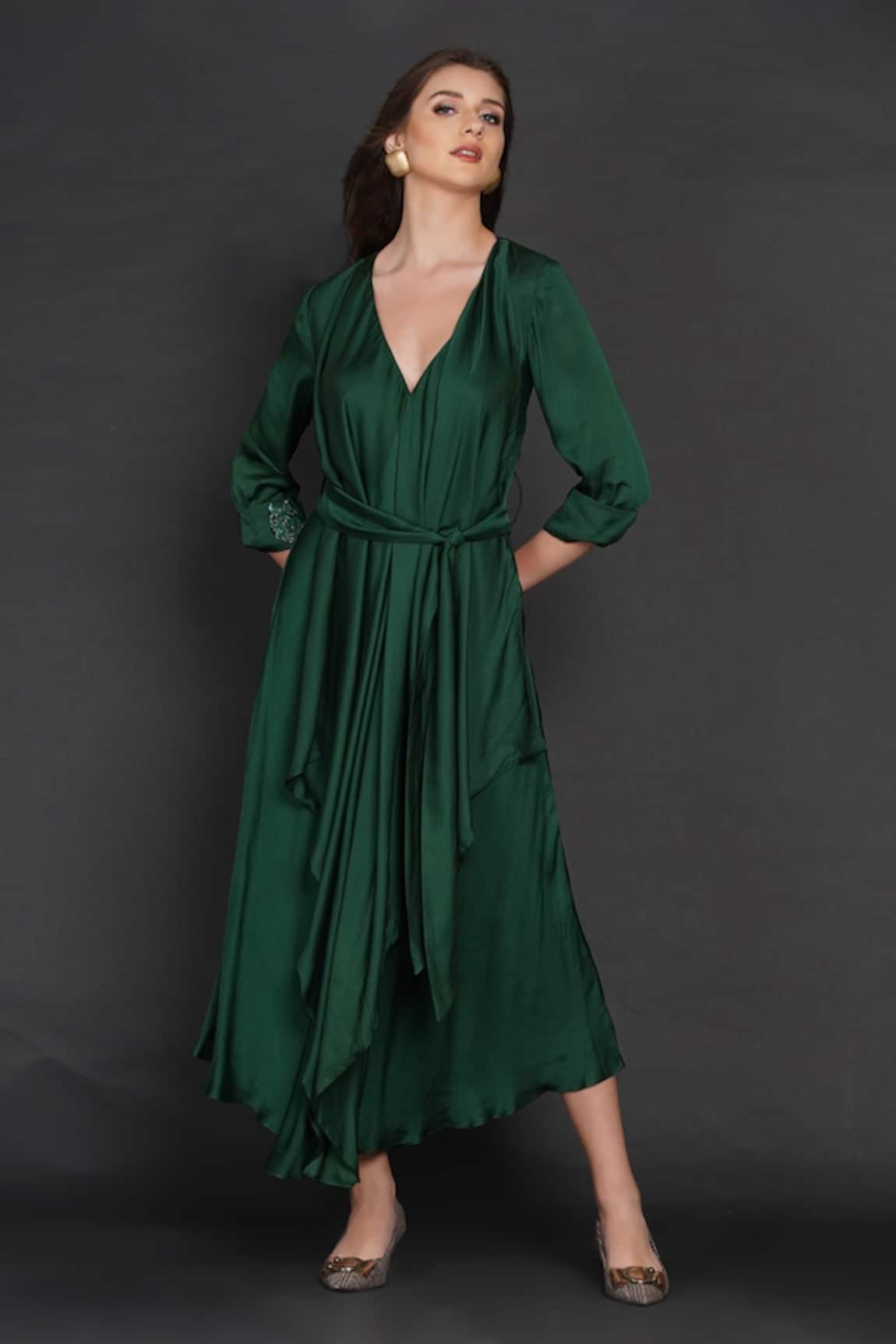 Angry Owl Pleated Asymmetric Dress