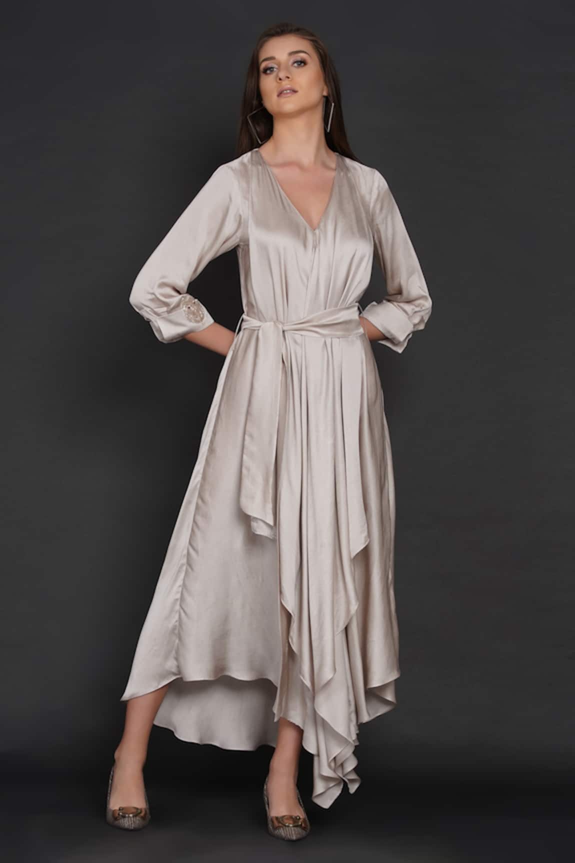 Angry Owl Pleated Asymmetric Dress