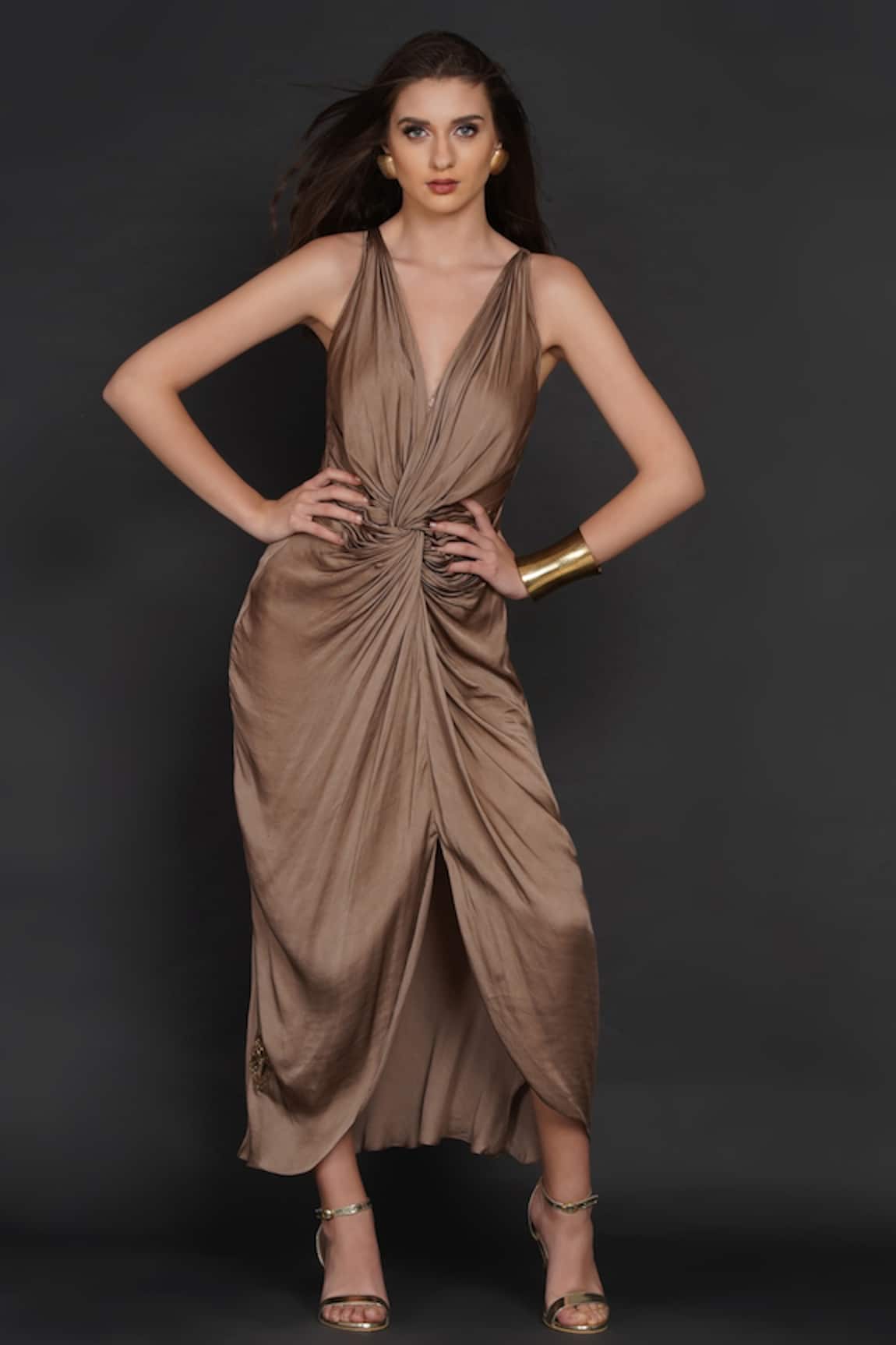 Angry Owl Front Braided Halter Neck Dress 