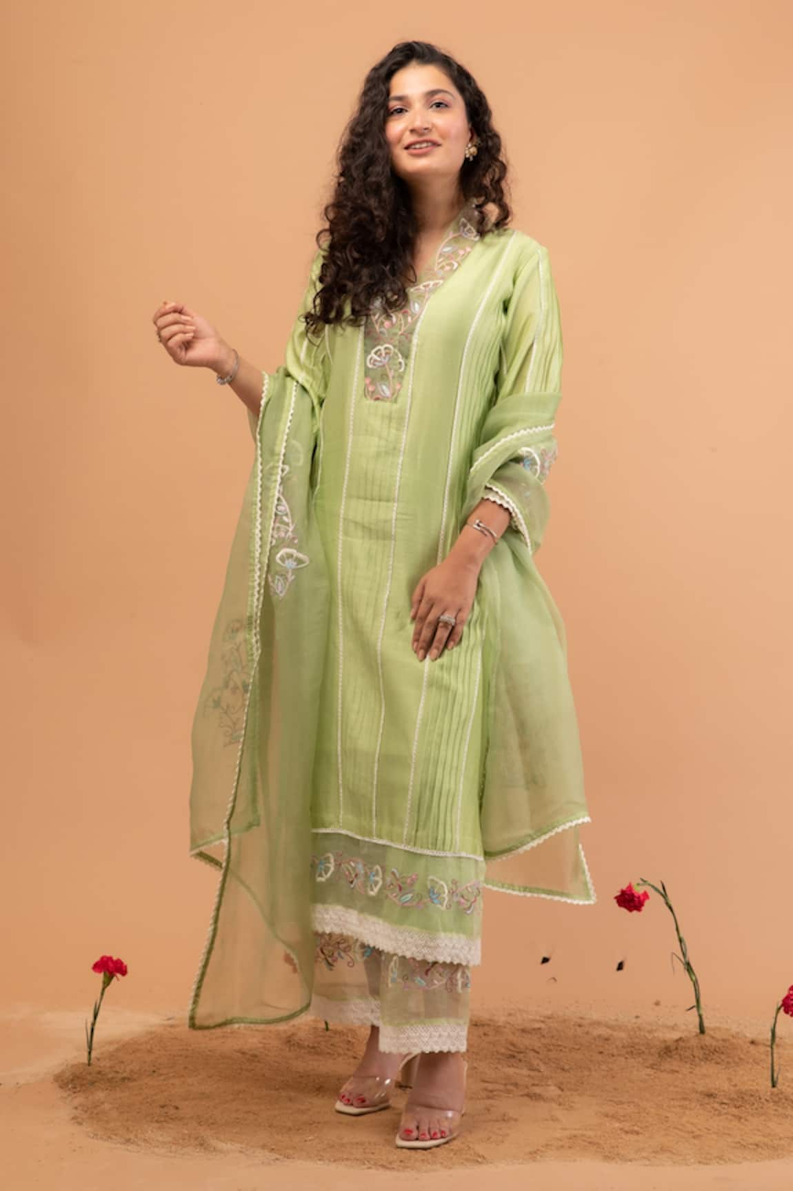 Anushka Repswal - Sewing Love Chanderi Embroidered Kurta Set