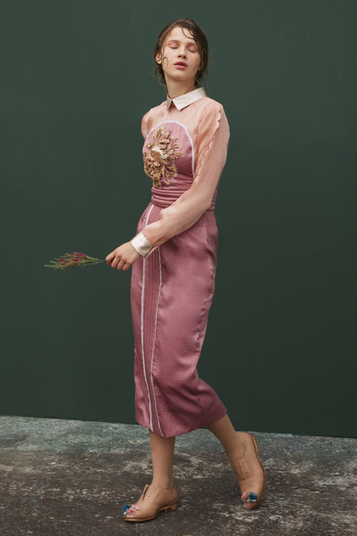 Archana Rao Embroidered Pencil Dress