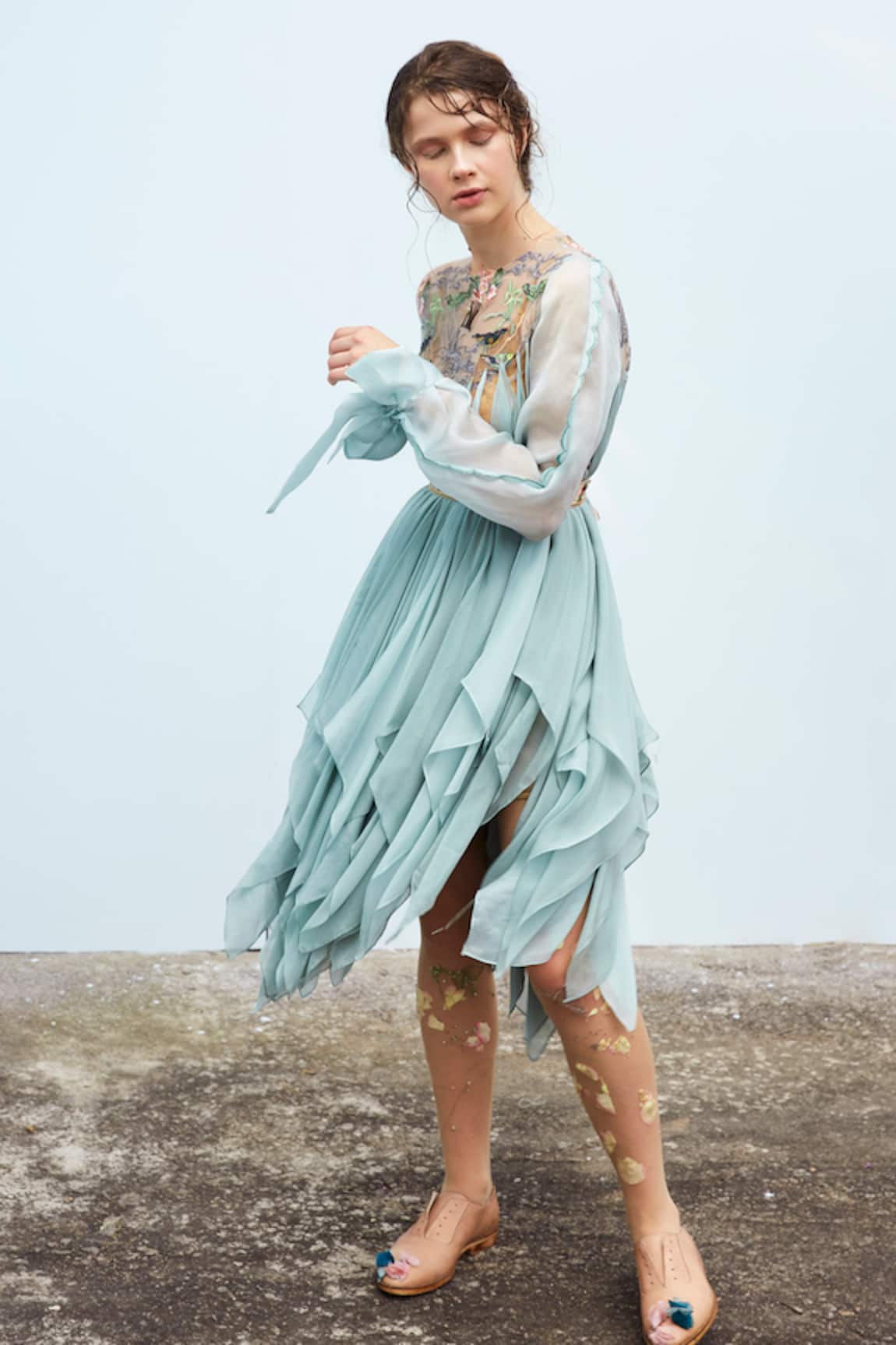 Archana Rao Asymmetric Embroidered Dress