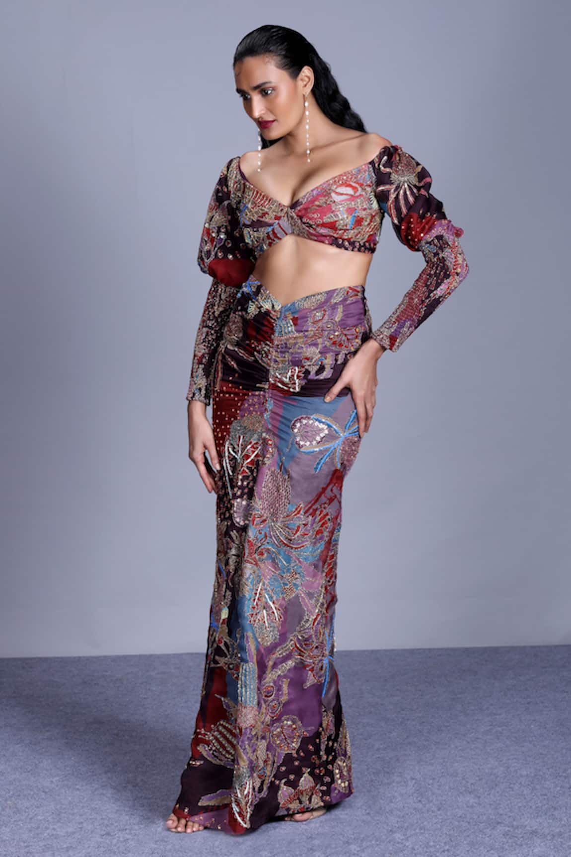 Aisha Rao Embellished Organza Lehenga Set