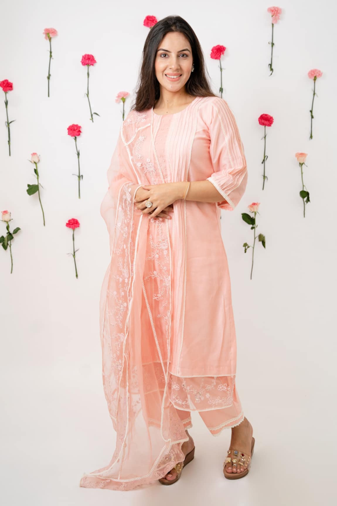 Anushka Repswal - Sewing Love Pintuck Embroidered Kurta Set