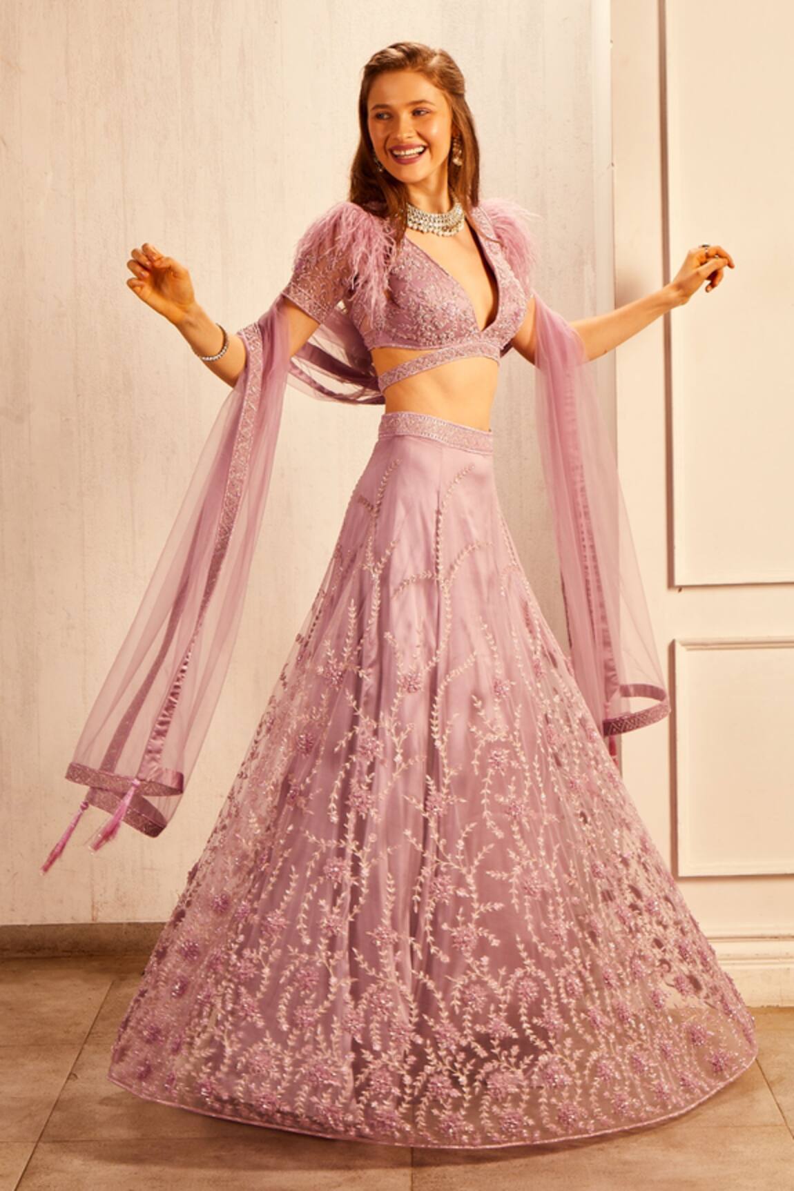 Asra Floral Embroidered Lehenga Set 