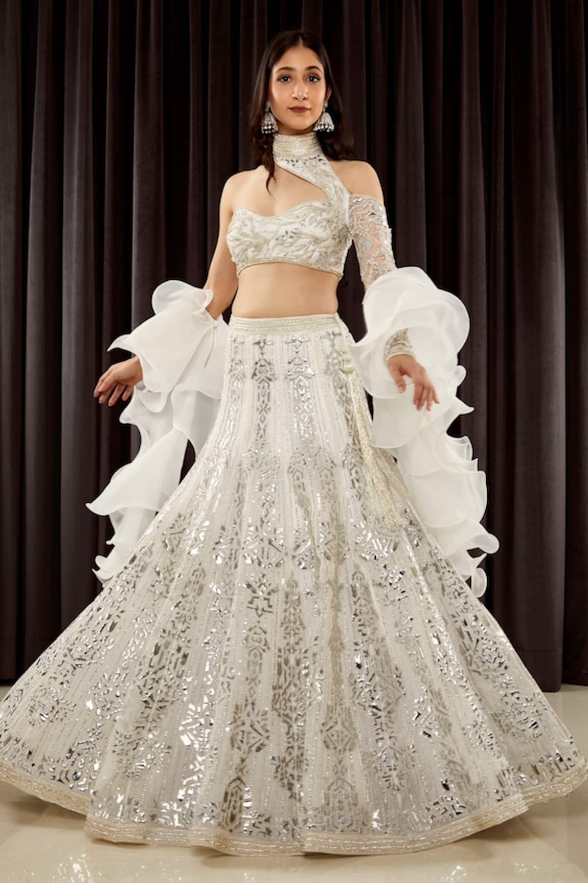 Asra Foil Embroidered Lehenga Set 
