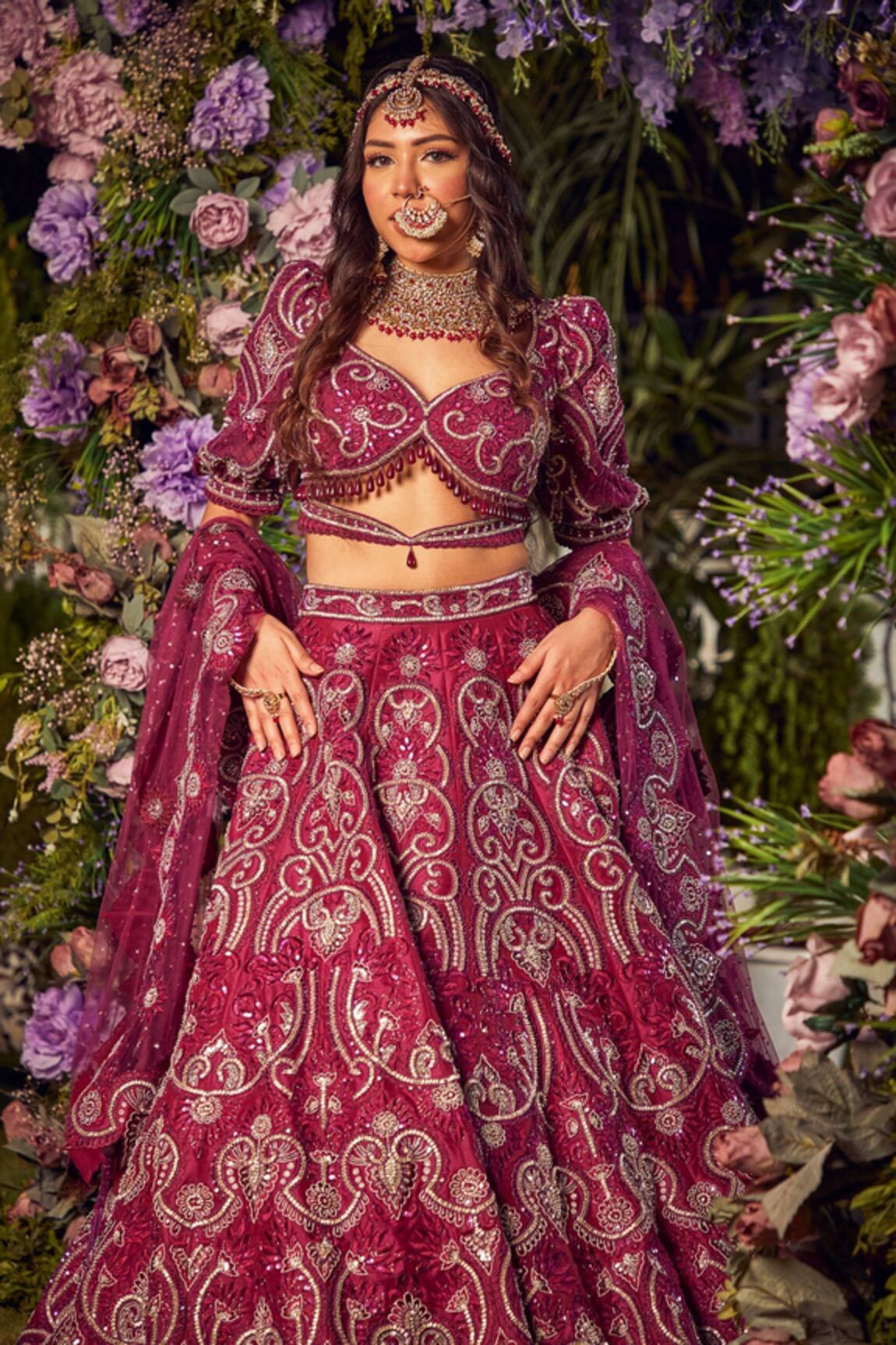 Asra Bead Embroidered Bridal Lehenga Set