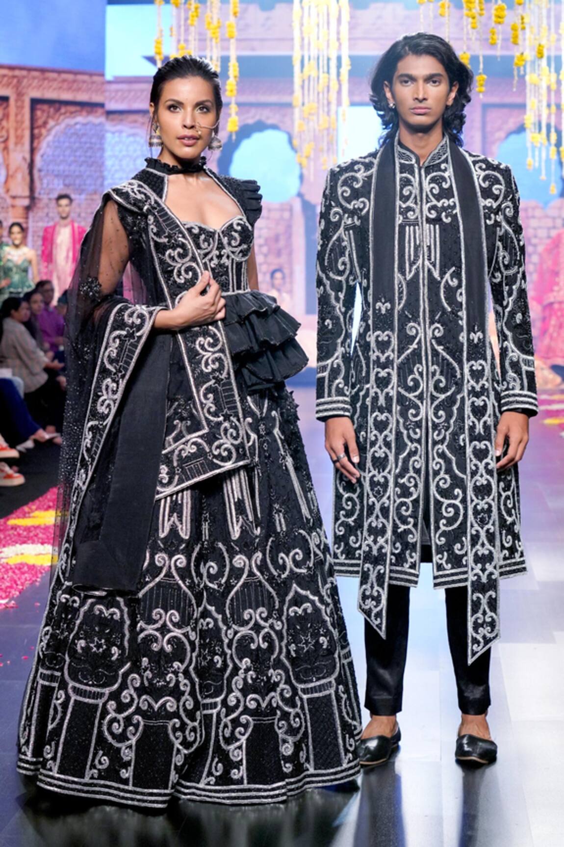 Asra Embroidered Peplum Choli Lehenga Set