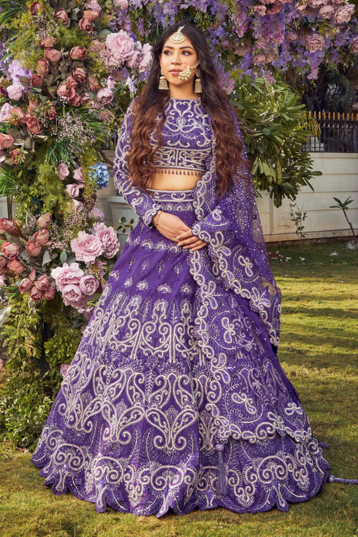 Asra Floral Embroidered Bridal Lehenga Set 