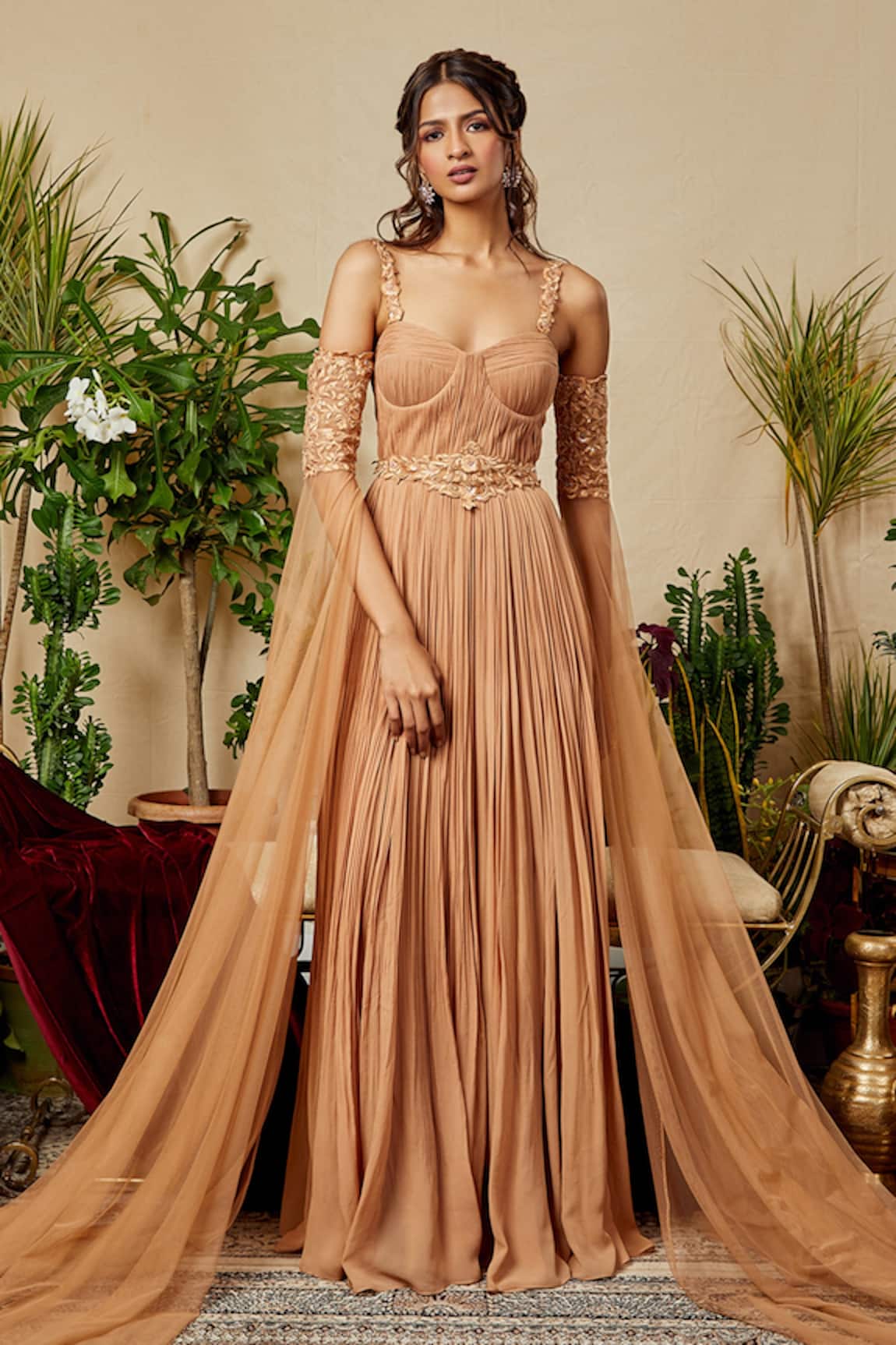 Asra Cold Shoulder Gown