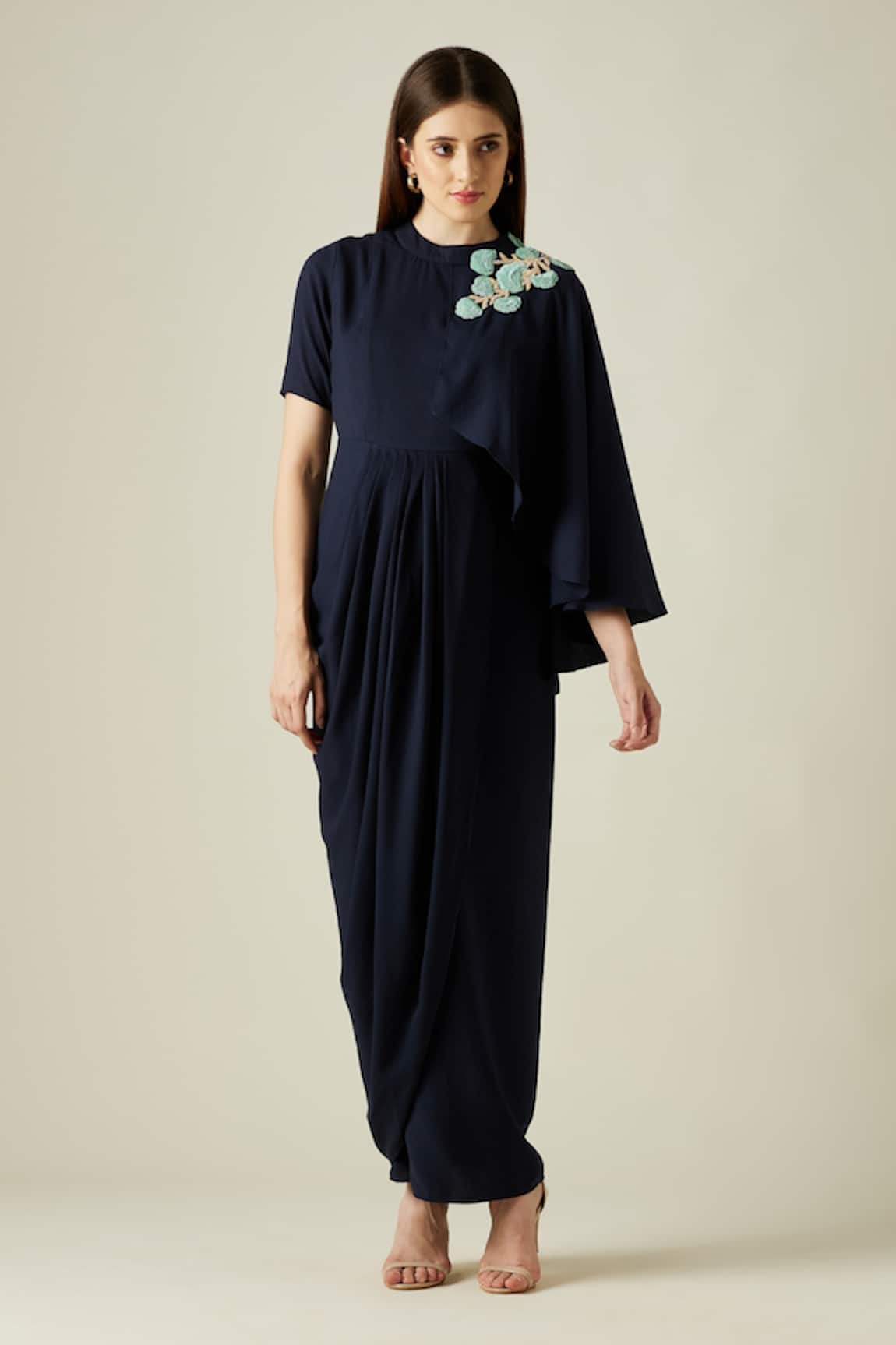 Aakaar Embroidered Draped Gown