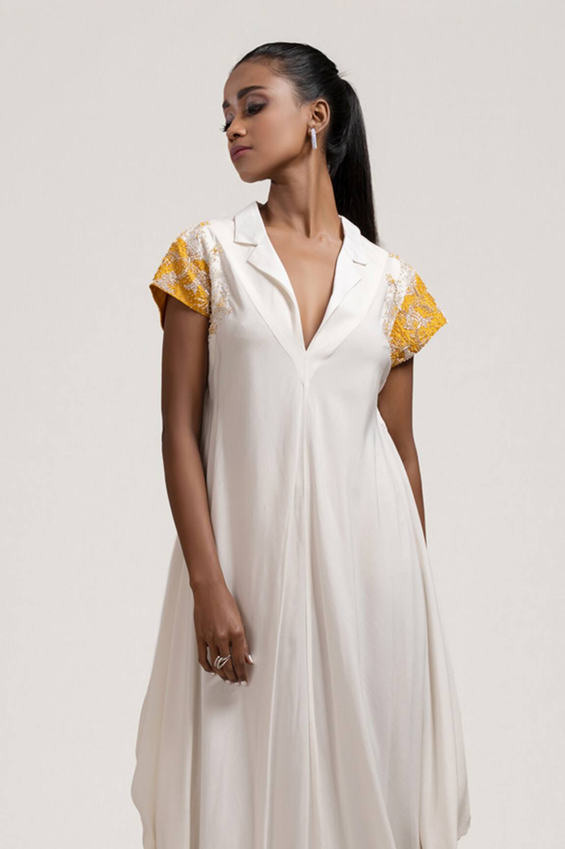 Jyoti Sachdev Iyer Embroidered Draped Dress